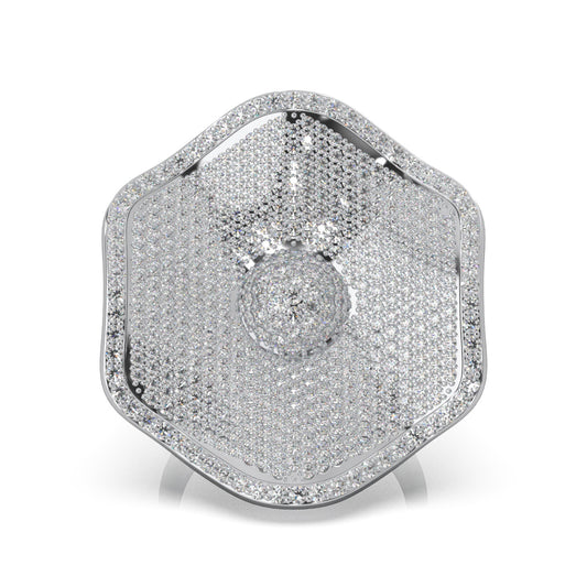 2.90 ct Natural Diamond Cocktail Rings in 14k White Gold