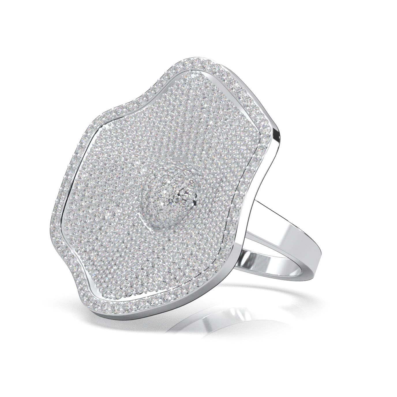 2.90 ct Moissanite Cocktail Rings in 14k White Gold