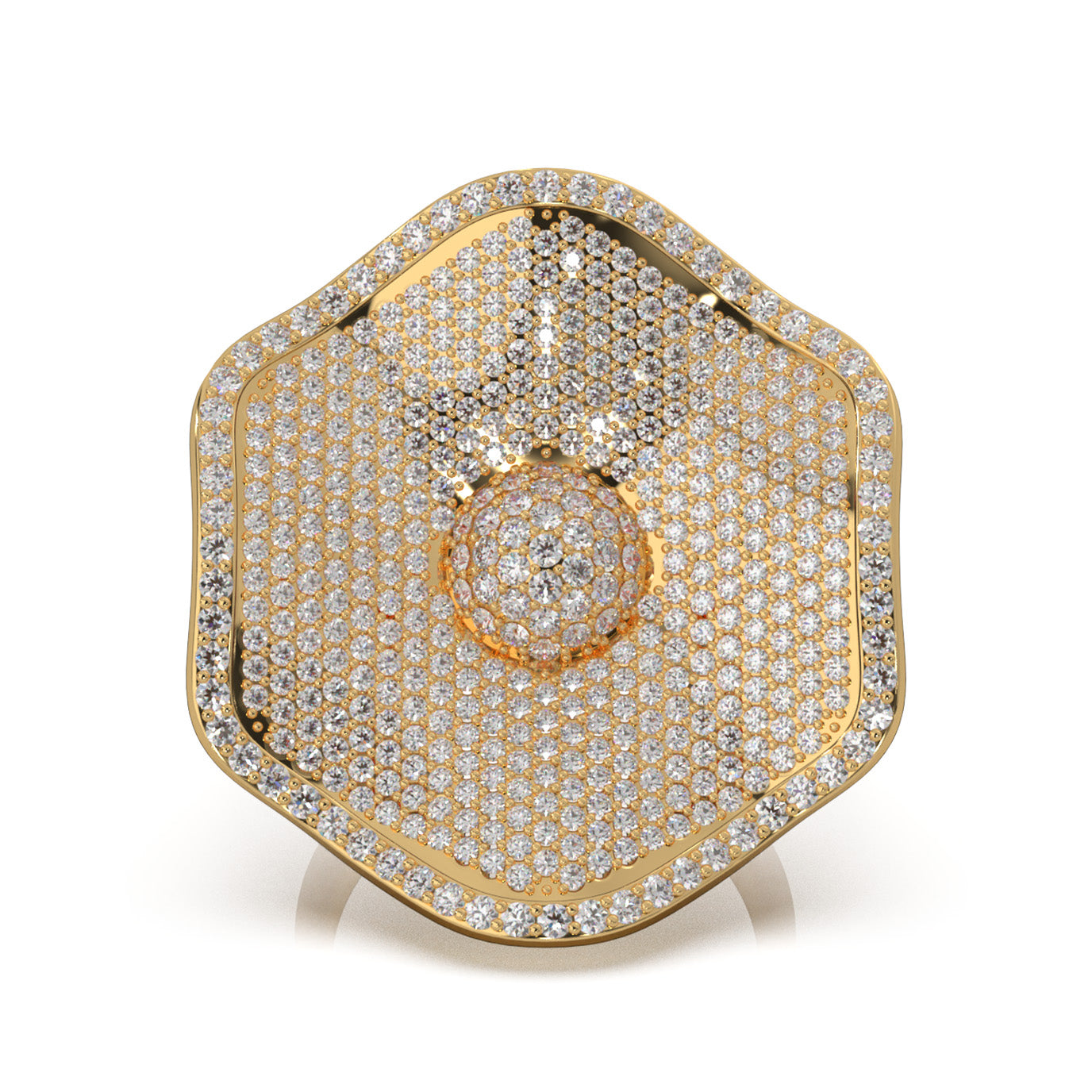 2.90 ct Moissanite Cocktail Rings in 10k Yellow Gold