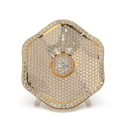 2.90 ct Natural Diamond Cocktail Rings in 14k Yellow Gold
