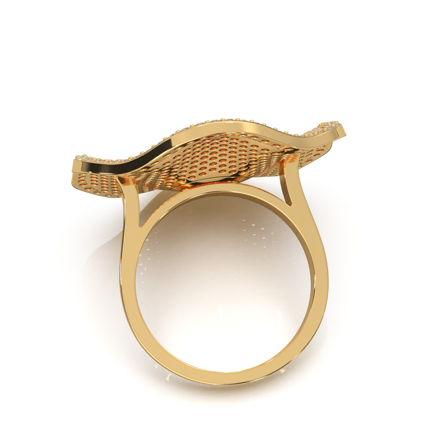 2.90 ct Moissanite Cocktail Rings in 14k Yellow Gold