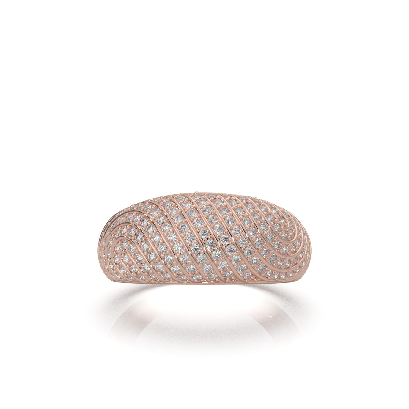 1.00 ct Natural Diamond Wedding Bands in 10k Rose Gold