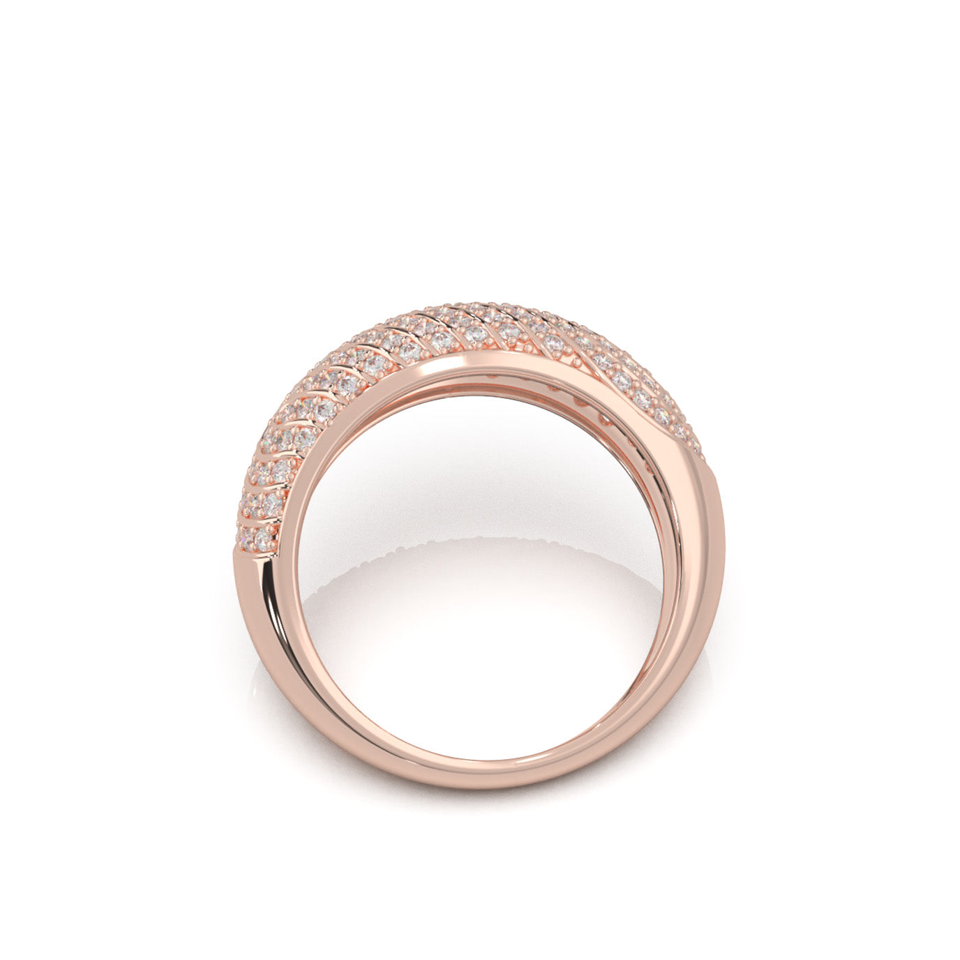1.00 ct Natural Diamond Wedding Bands in 14k Rose Gold