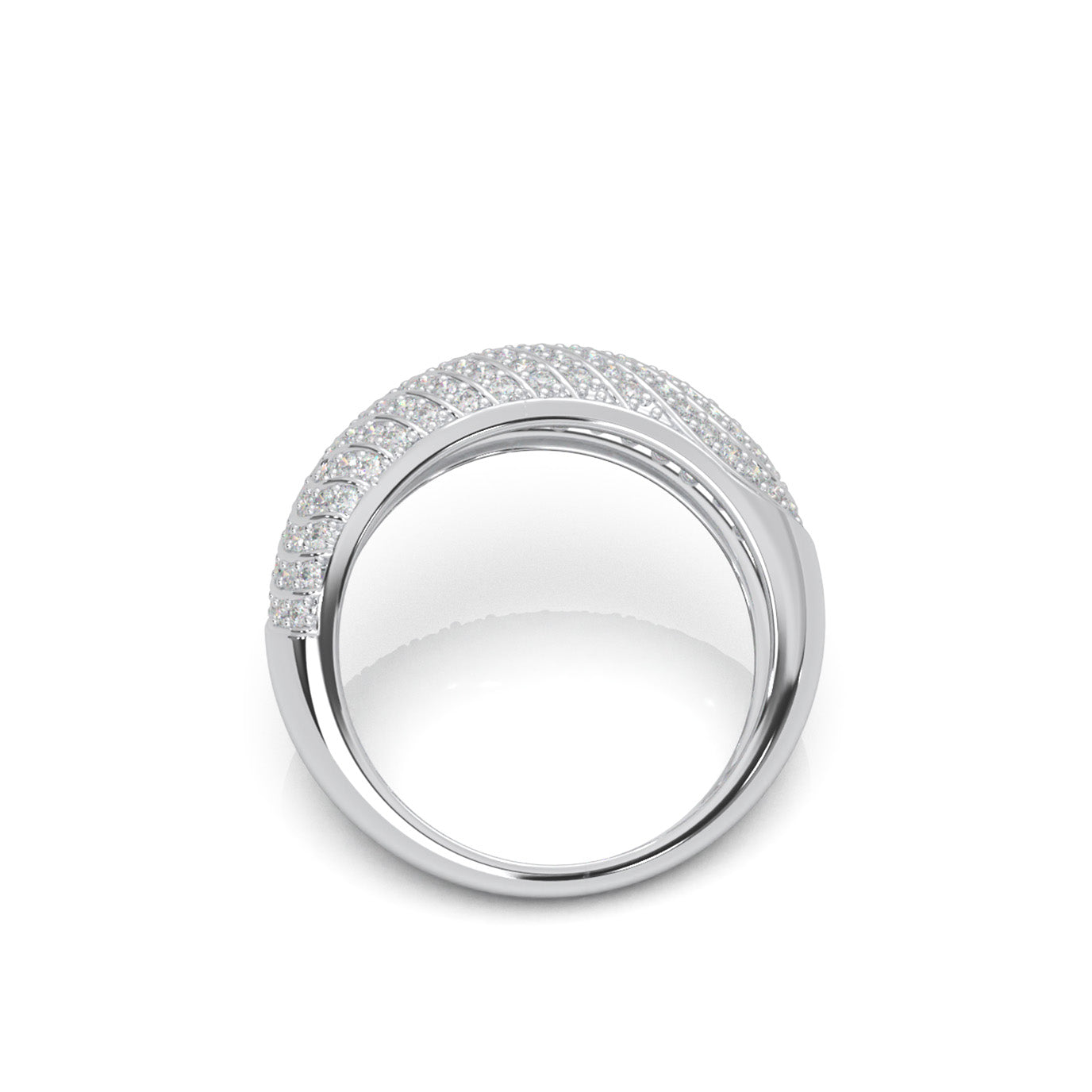1.00 ct Moissanite Wedding Bands in 10k White Gold