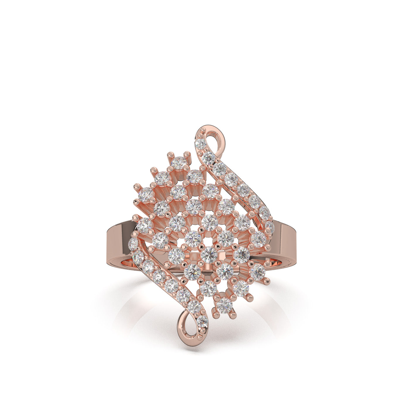 0.85 ct Moissanite Fancy Rings in 14k Rose Gold