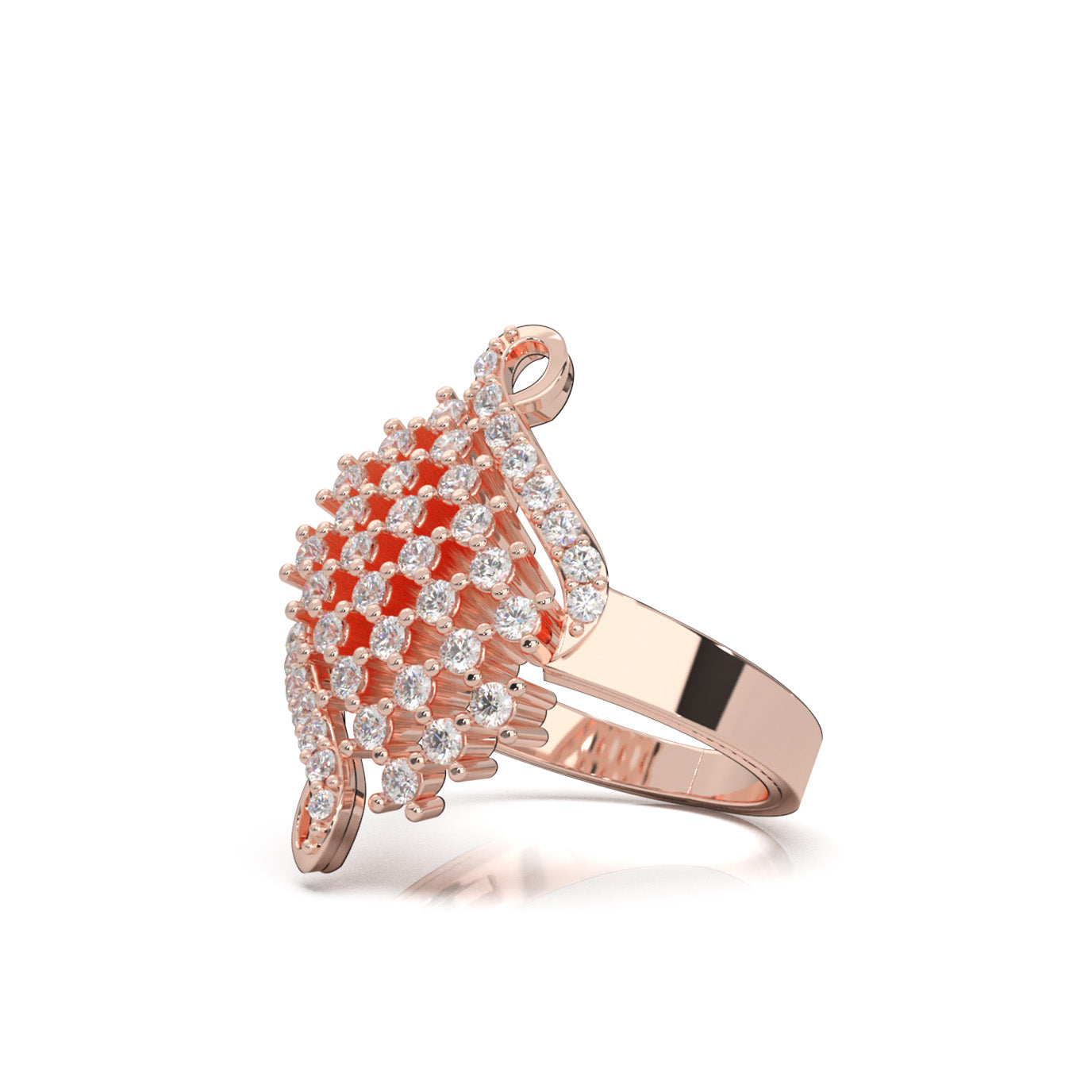 0.85 ct Natural Diamond Fancy Rings in 10k Rose Gold