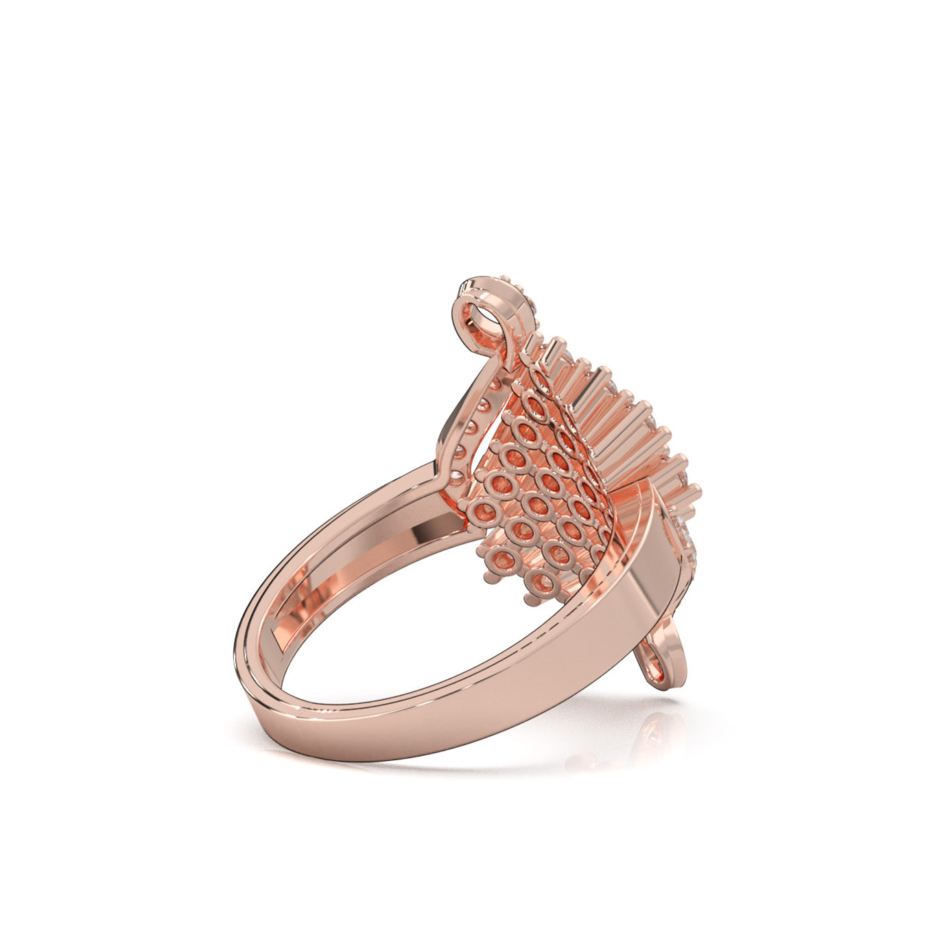 0.85 ct Natural Diamond Fancy Rings in 10k Rose Gold