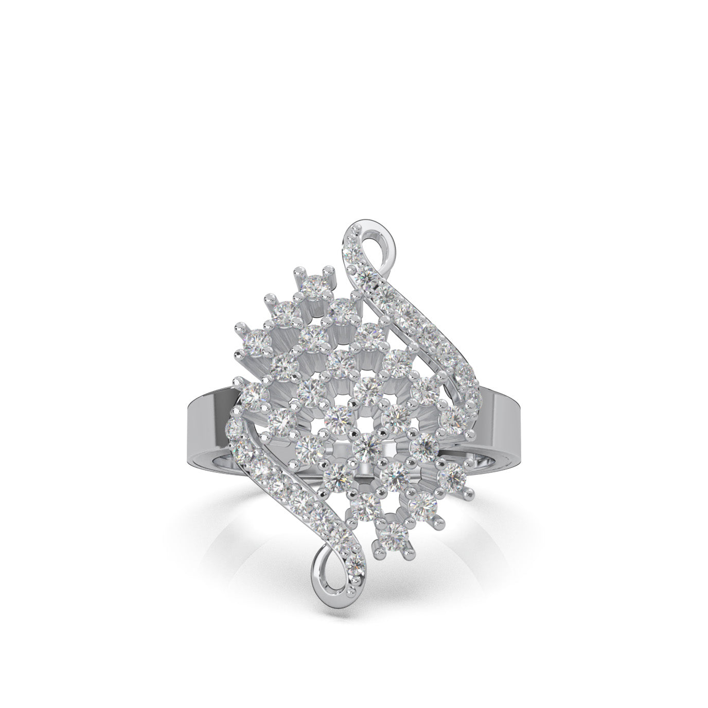 0.85 ct Moissanite Fancy Rings in 14k White Gold