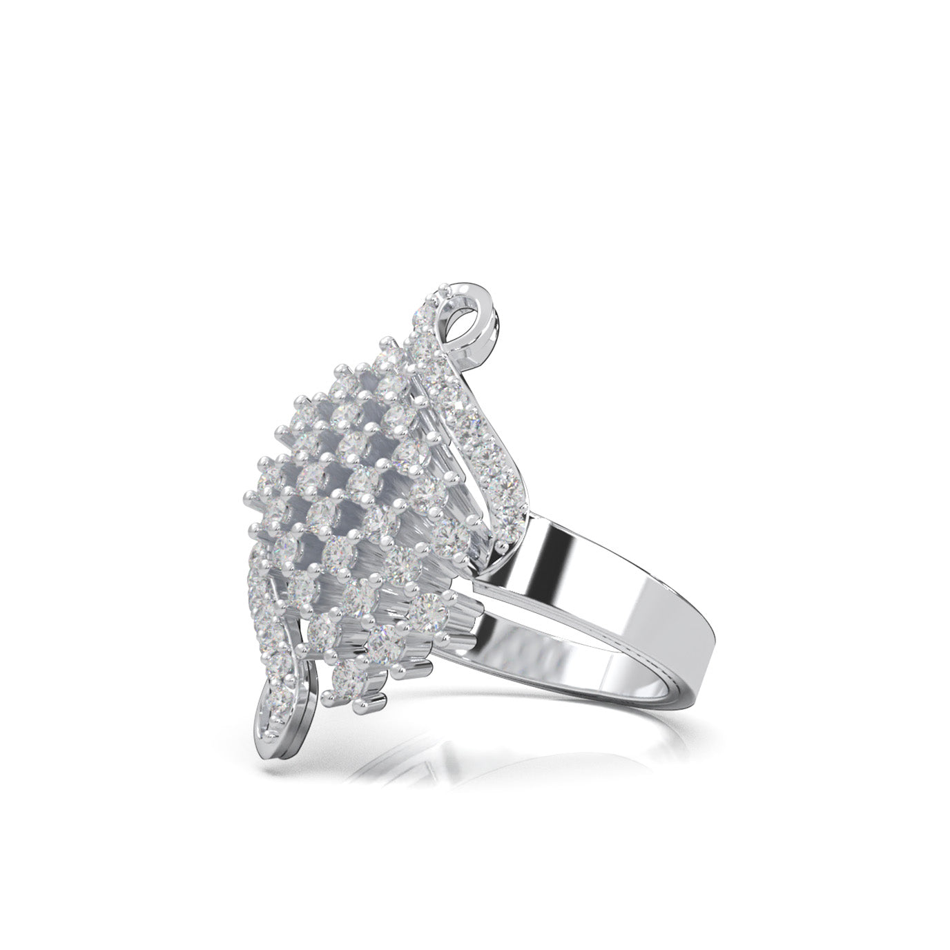 0.85 ct Moissanite Fancy Rings in 10k White Gold