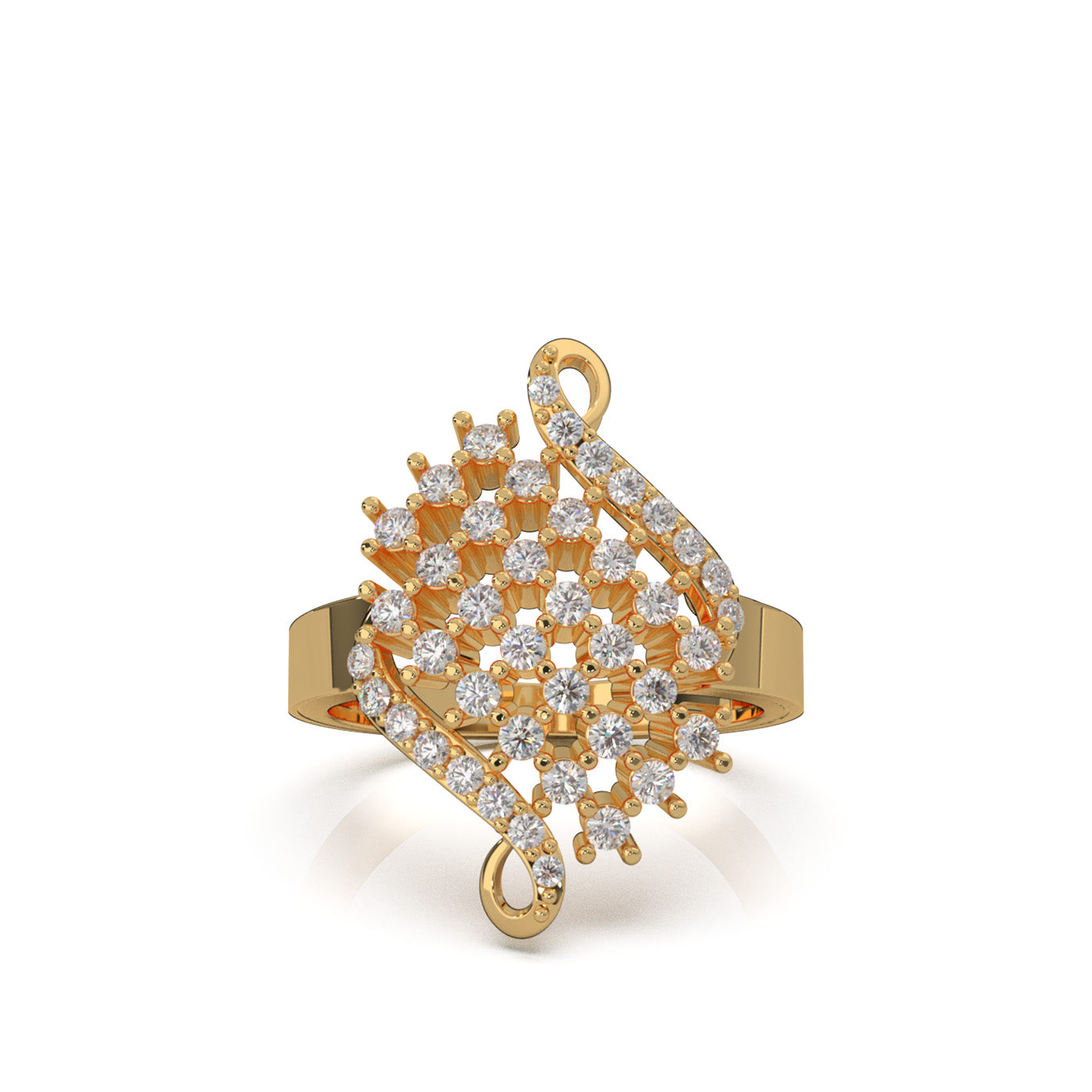 0.85 ct Moissanite Fancy Rings in 10k Yellow Gold