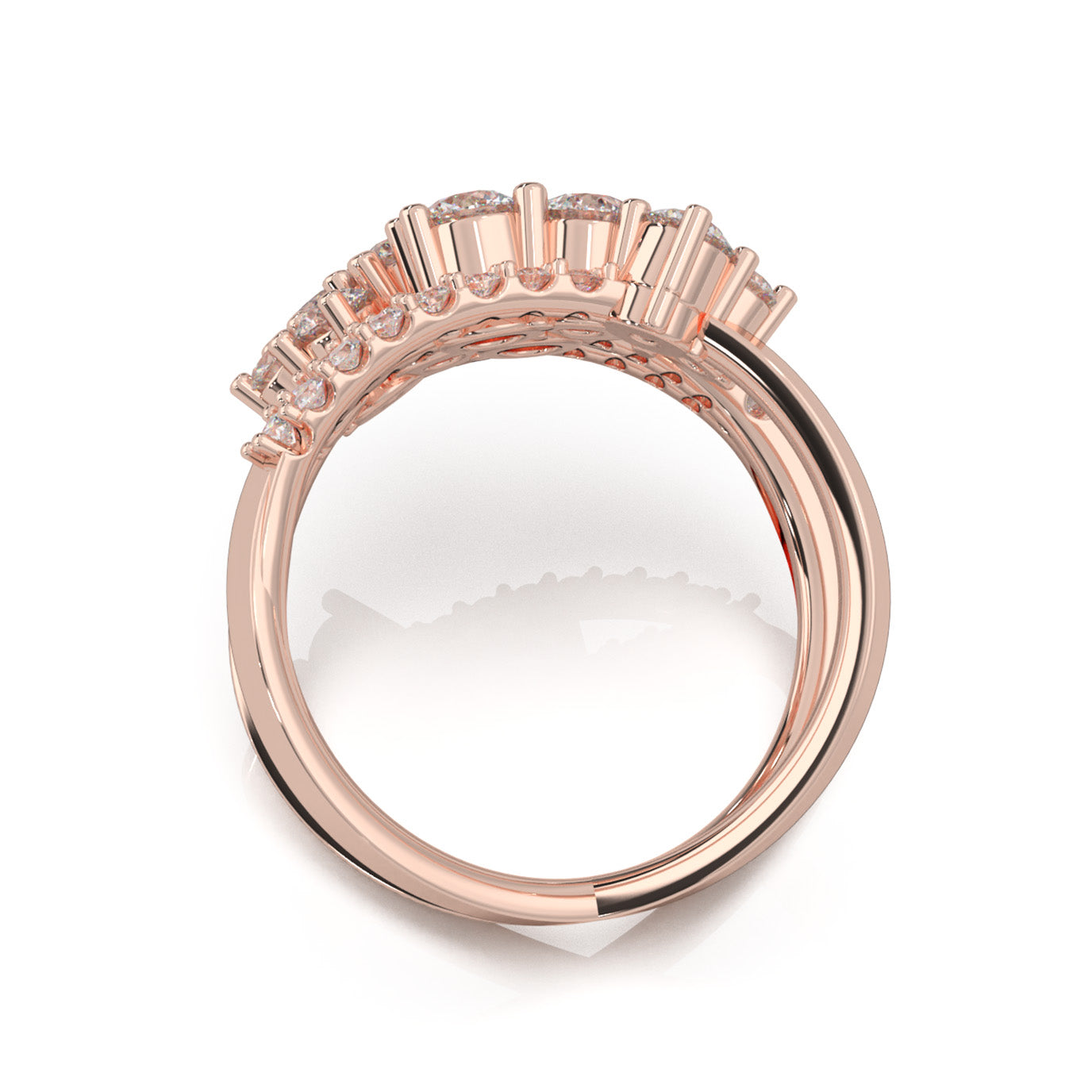 1.90 ct Moissanite Fancy Rings in 14k Rose Gold