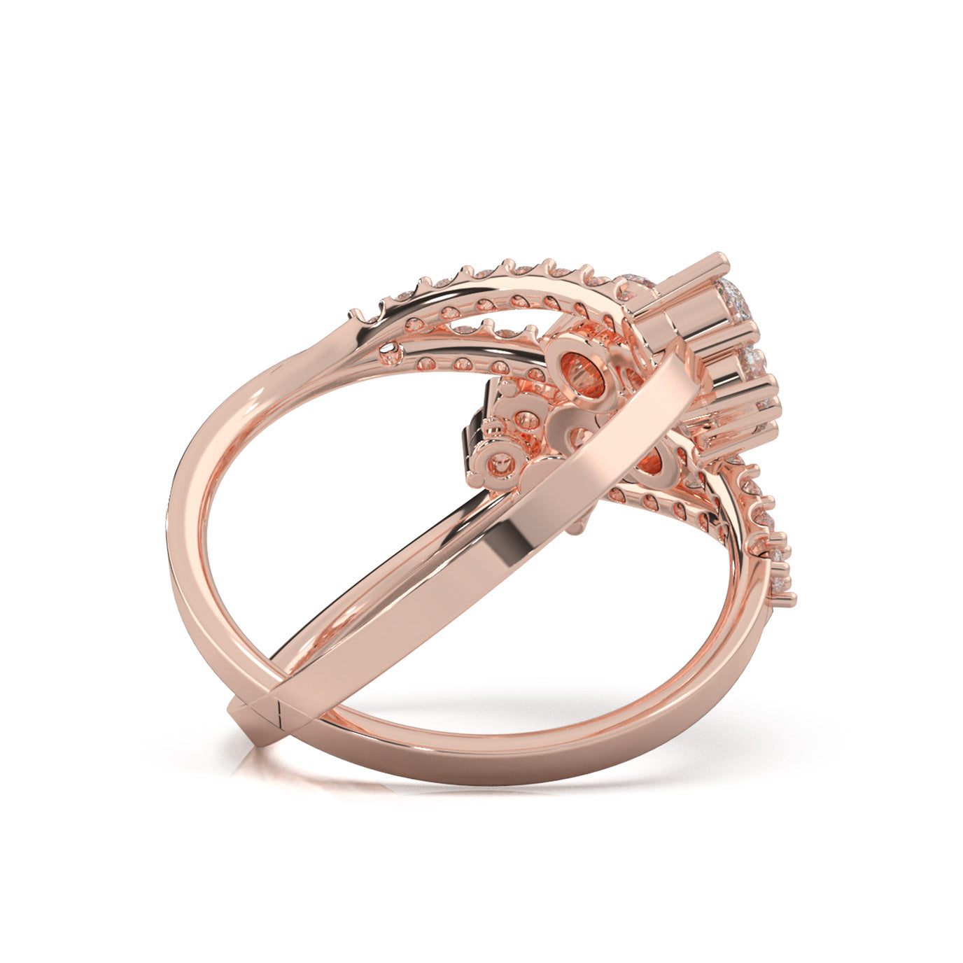 1.90 ct Natural Diamond Fancy Rings in 14k Rose Gold