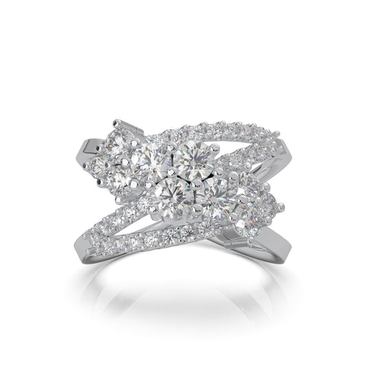 1.90 ct Moissanite Fancy Rings in 14k White Gold