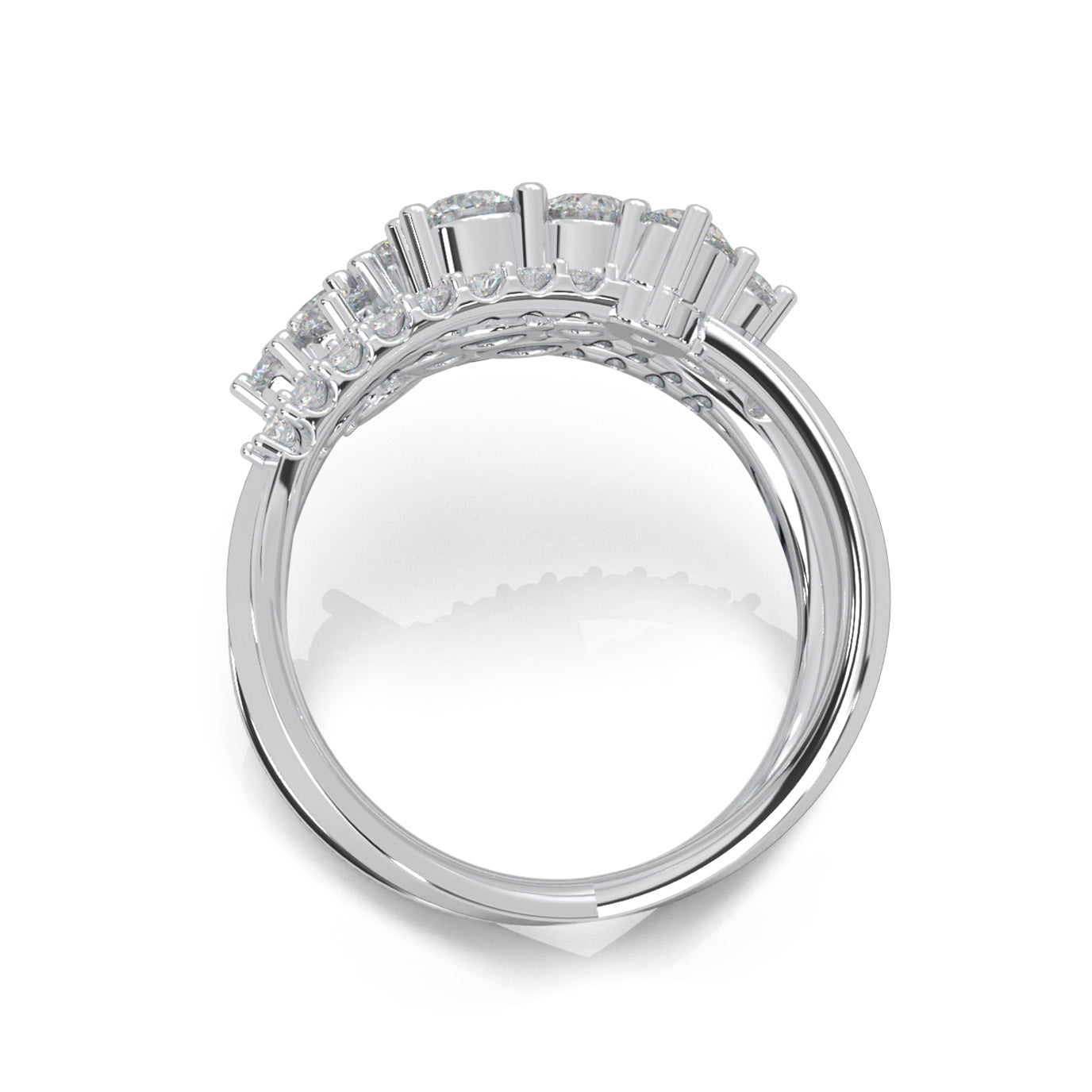 1.90 ct Moissanite Fancy Rings in 14k White Gold
