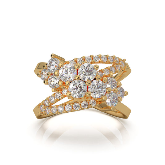 1.90 ct Natural Diamond Fancy Rings in 10k Yellow Gold