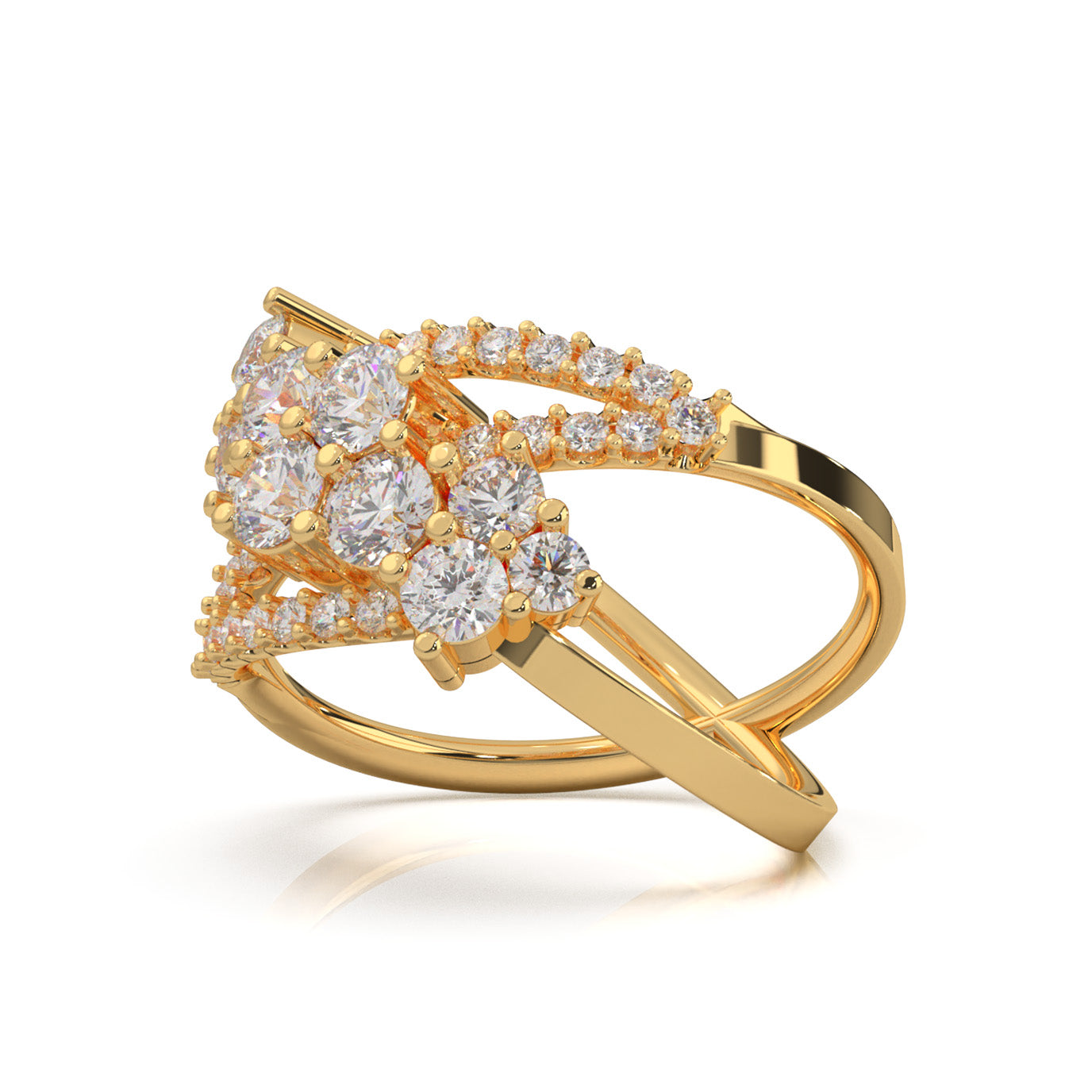 1.90 ct Natural Diamond Fancy Rings in 14k Yellow Gold