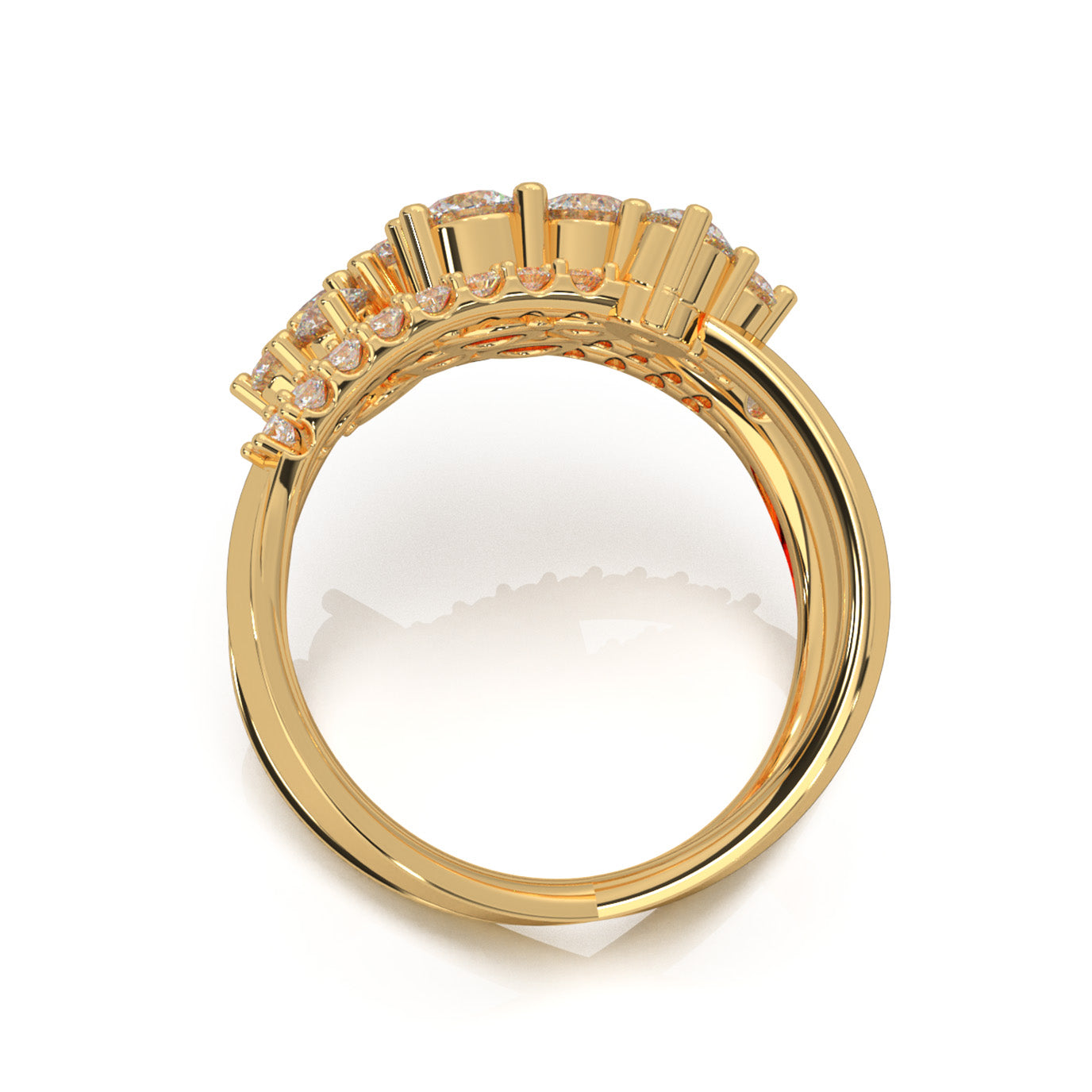1.90 ct Moissanite Fancy Rings in 10k Yellow Gold