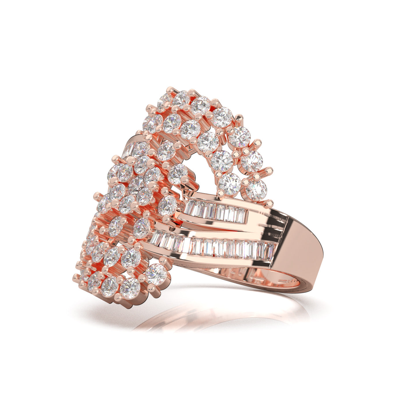 1.00 ct Moissanite Fancy Rings in 14k Rose Gold