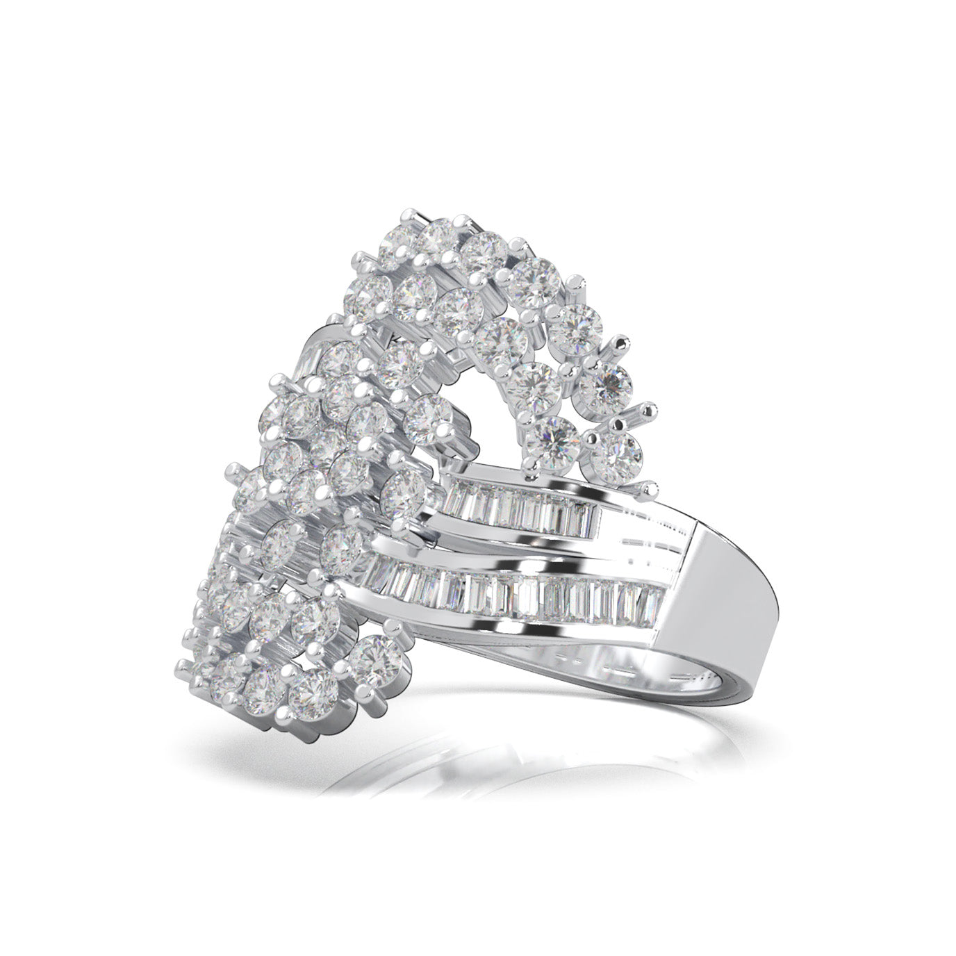 1.00 ct Natural Diamond Fancy Rings in 10k White Gold