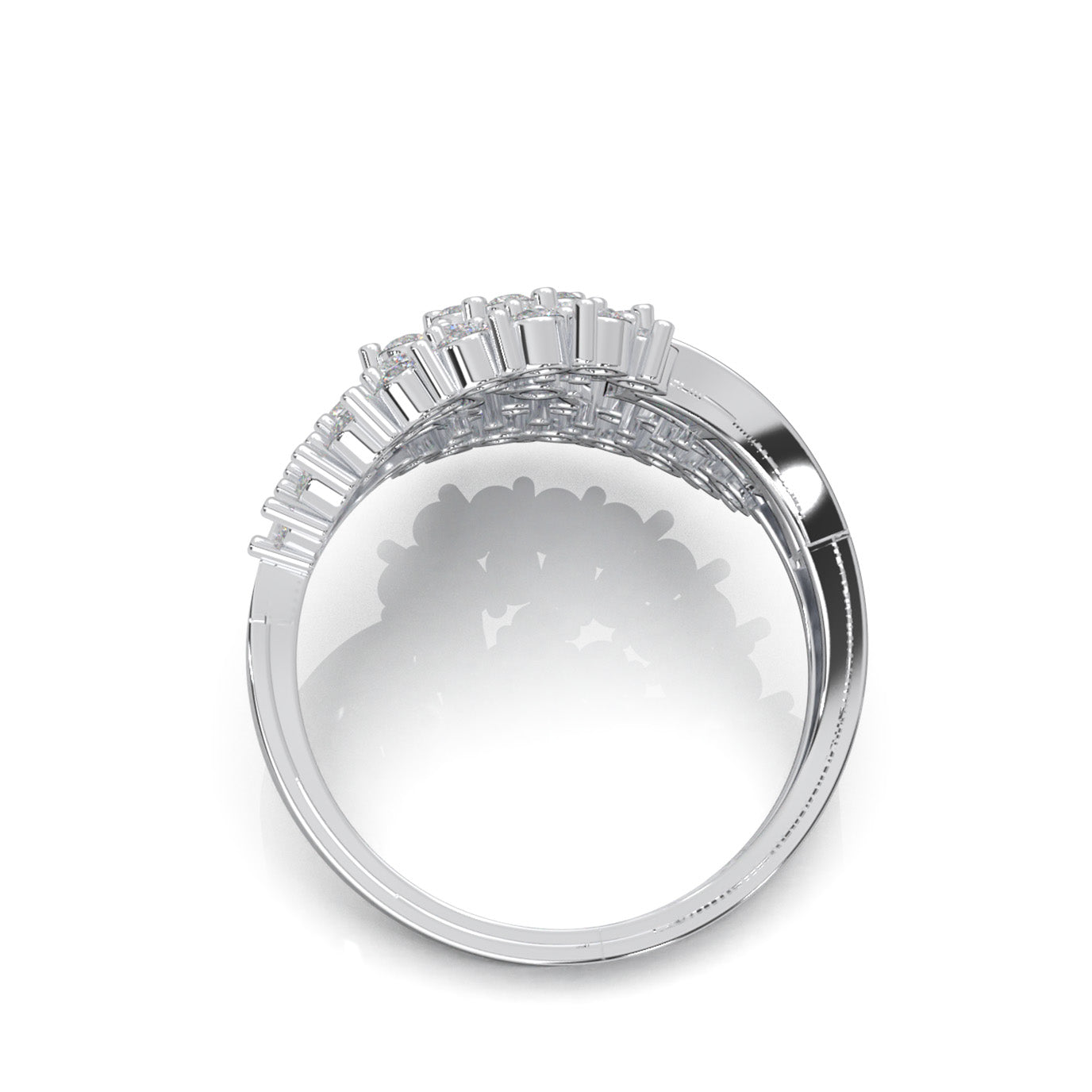 1.00 ct Natural Diamond Fancy Rings in 14k White Gold