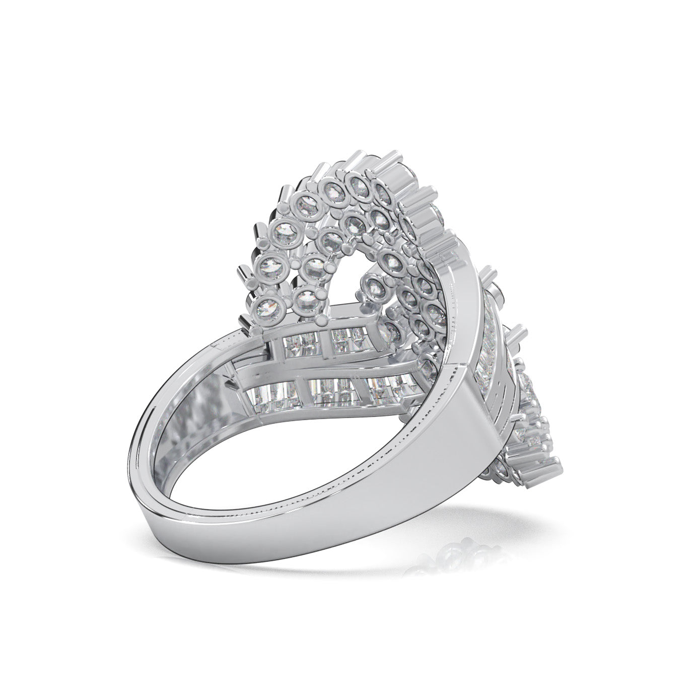 1.00 ct Natural Diamond Fancy Rings in 14k White Gold