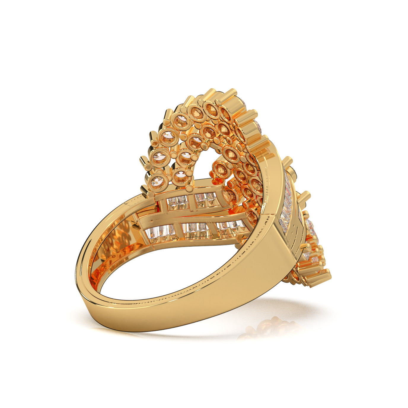 1.00 ct Natural Diamond Fancy Rings in 10k Yellow Gold