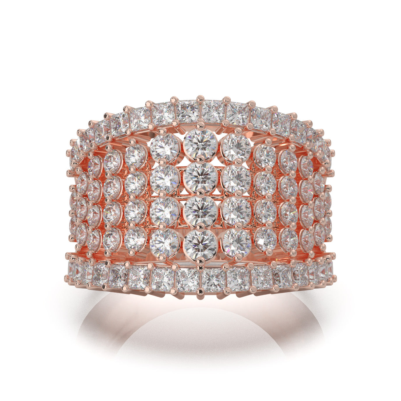 3.70 ct Lab Grown Diamond Wedding Bands in 14k Rose Gold
