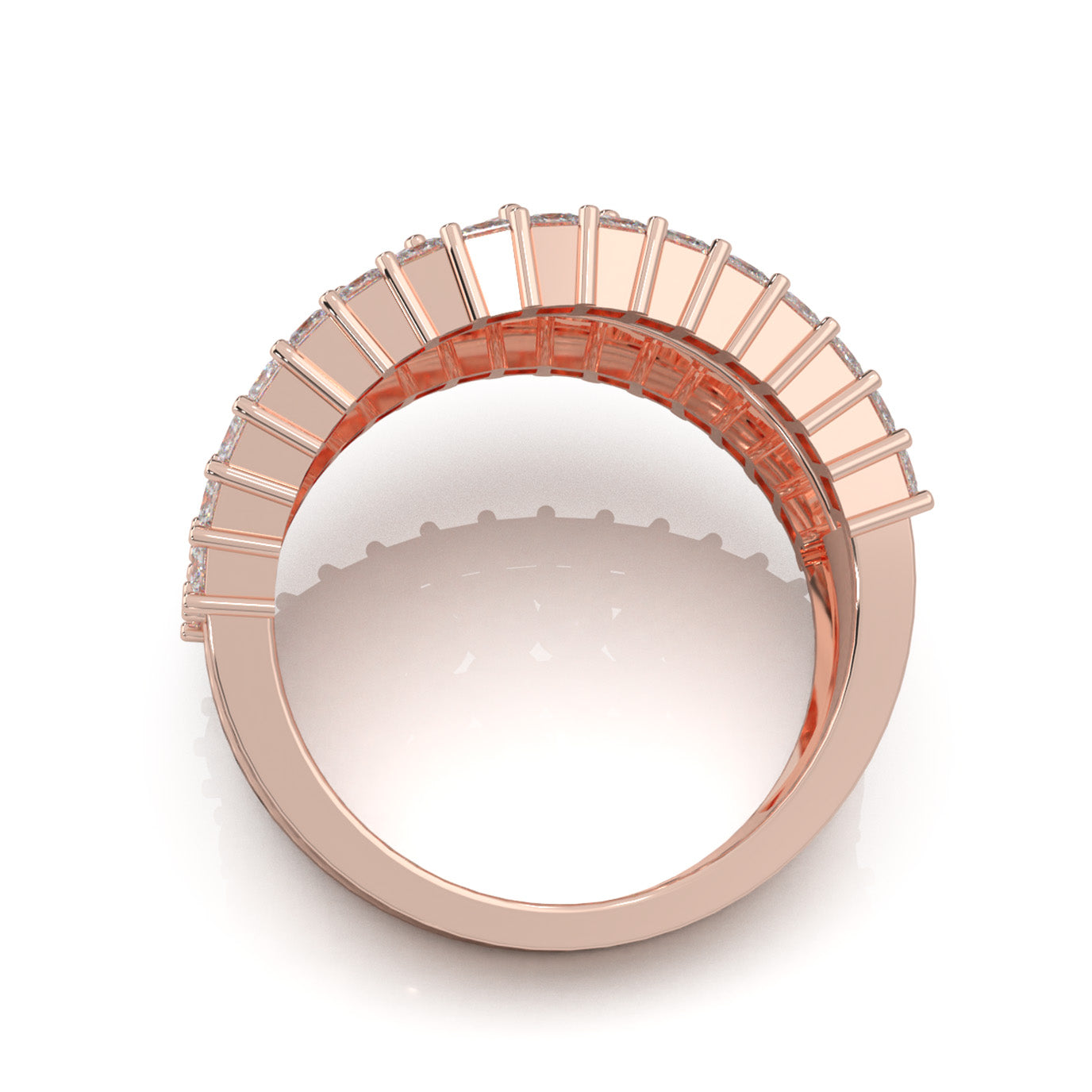 3.70 ct Moissanite Wedding Bands in 10k Rose Gold