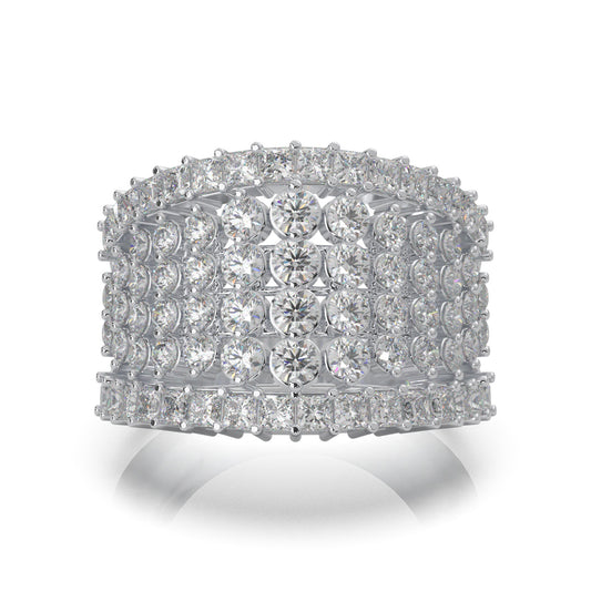 3.70 ct Natural Diamond Wedding Bands in 10k White Gold
