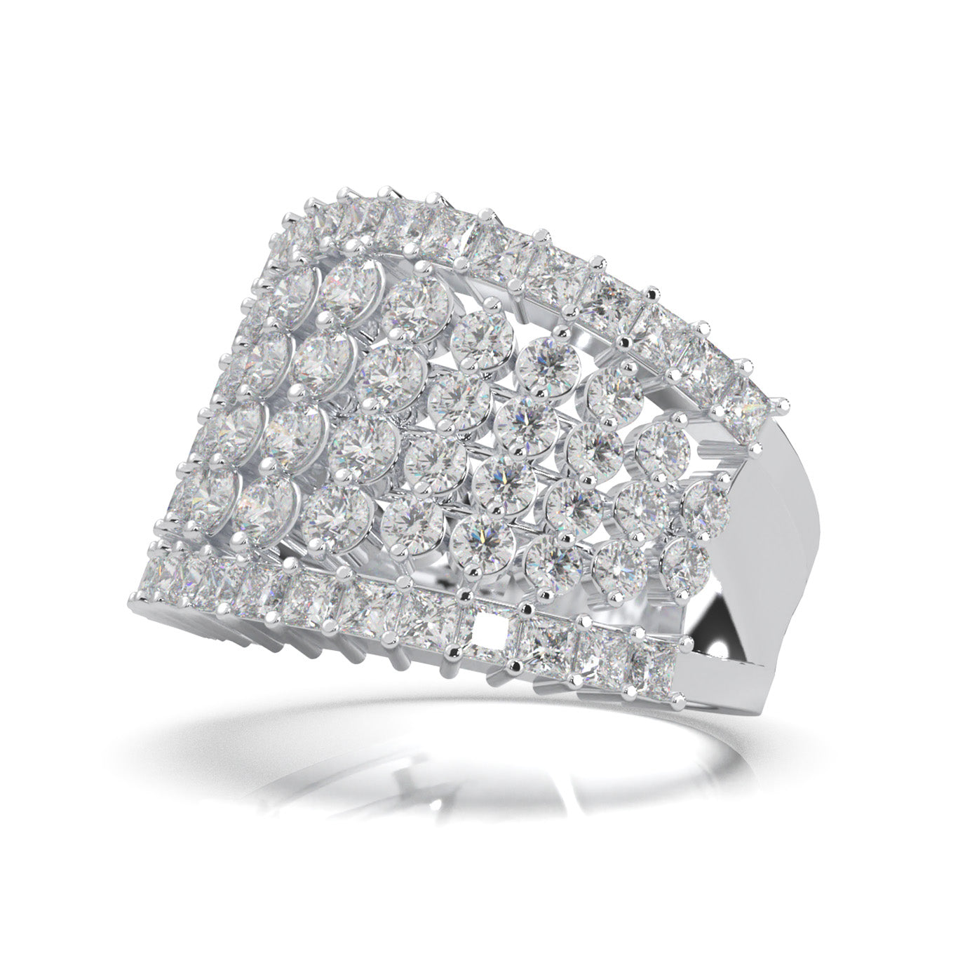 3.70 ct Natural Diamond Wedding Bands in 10k White Gold