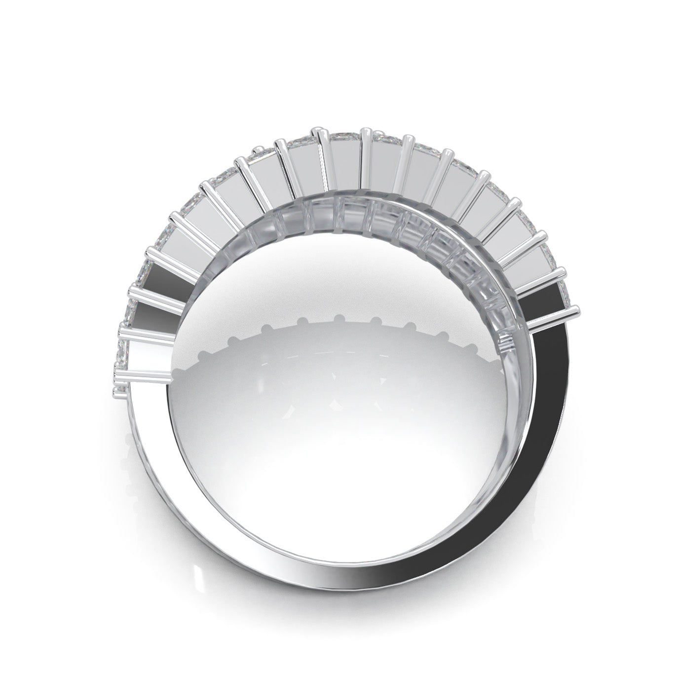 3.70 ct Lab Grown Diamond Wedding Bands in 14k White Gold