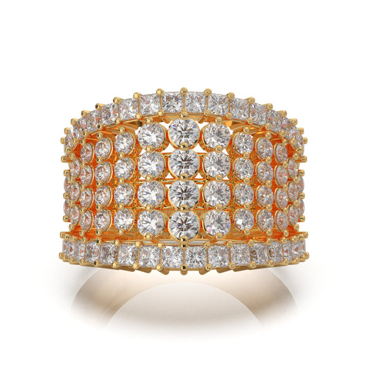 3.70 ct Natural Diamond Wedding Bands in 10k Yellow Gold