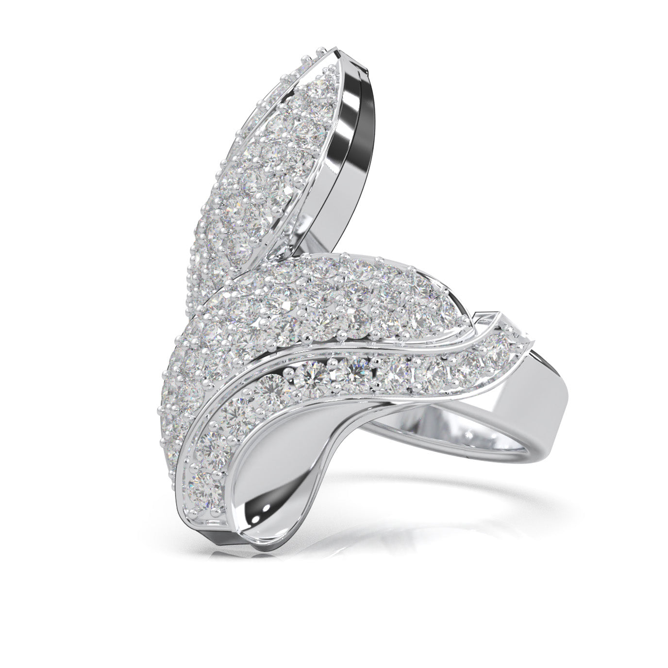 2.00 ct Natural Diamond Fancy Rings in 14k White Gold