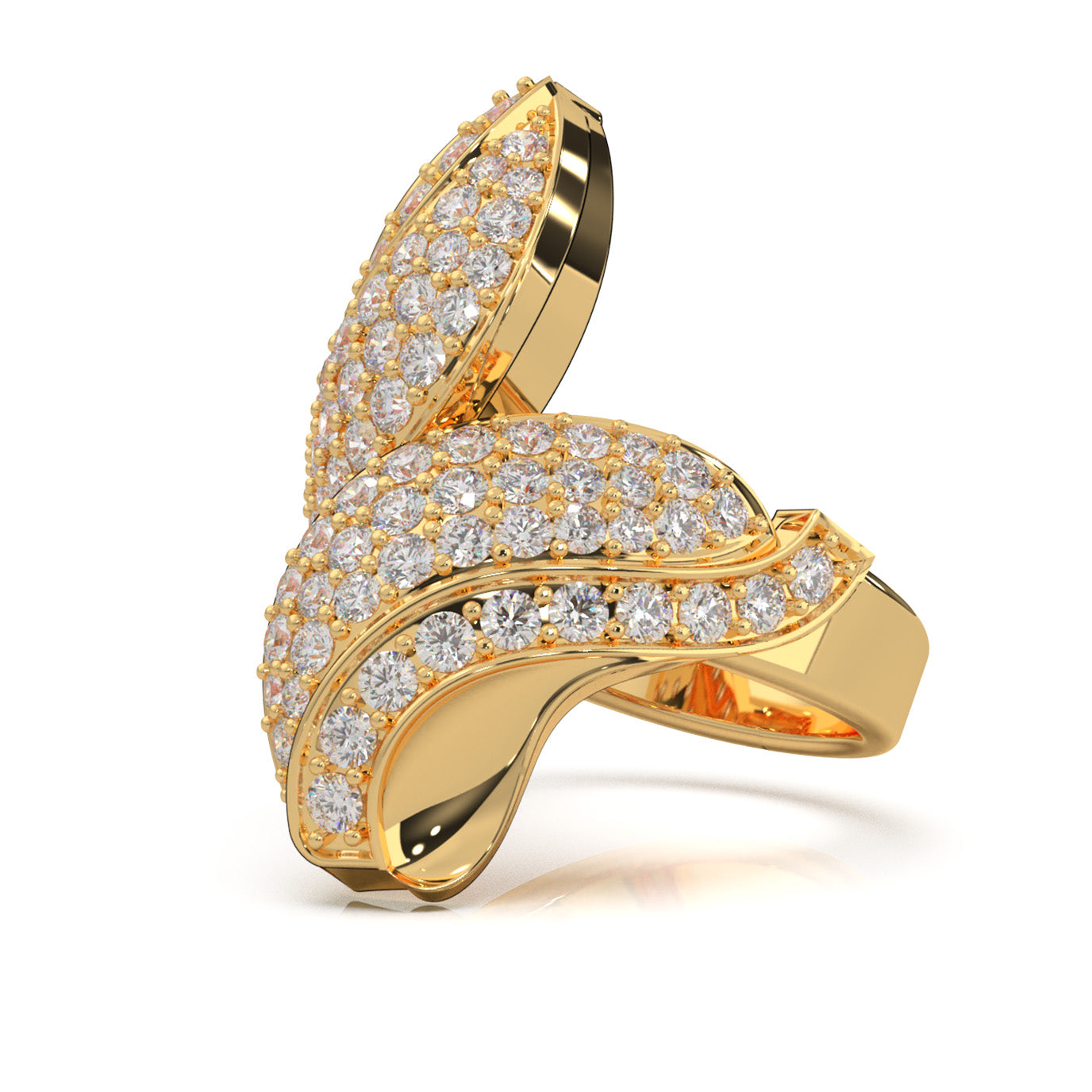 2.00 ct Moissanite Fancy Rings in 10k Yellow Gold