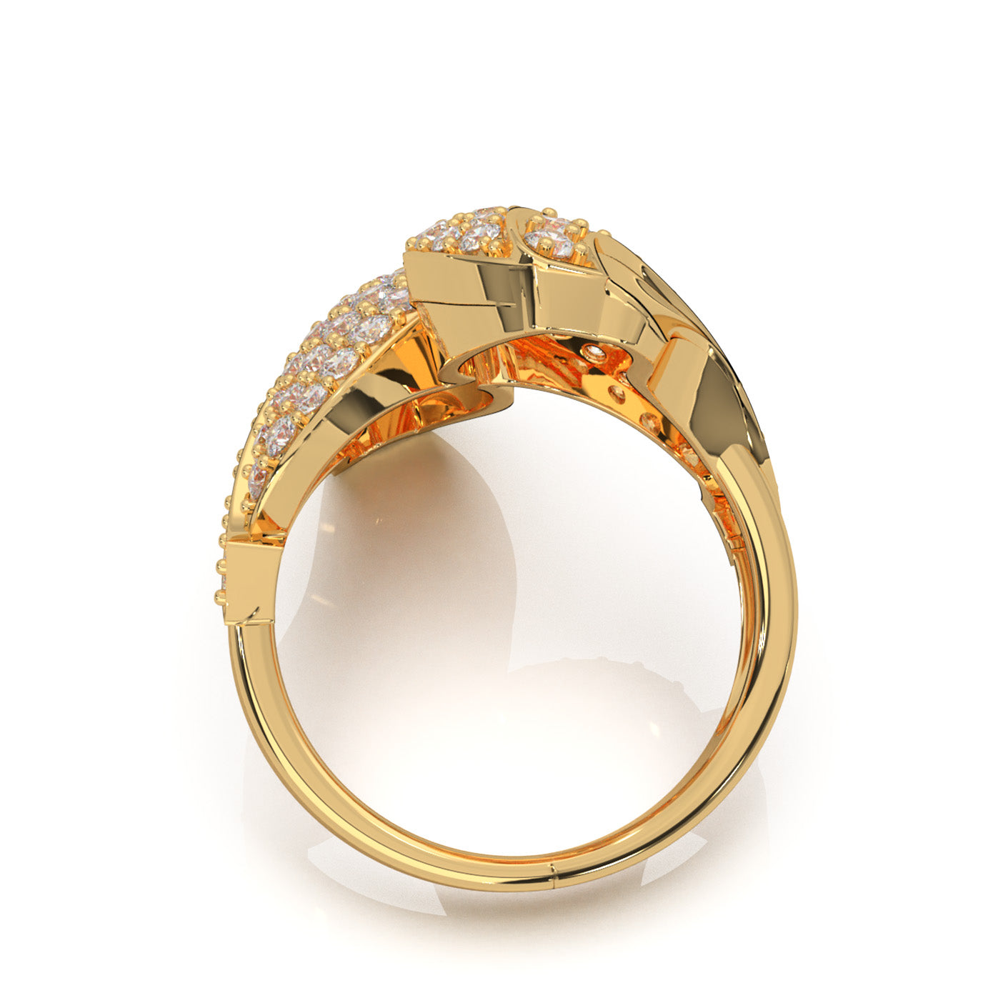2.00 ct Moissanite Fancy Rings in 10k Yellow Gold
