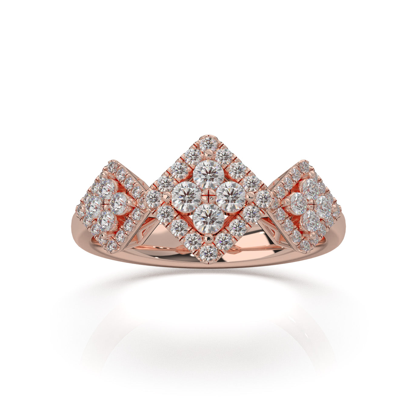 0.60 ct Moissanite Fancy Rings in 10k Rose Gold
