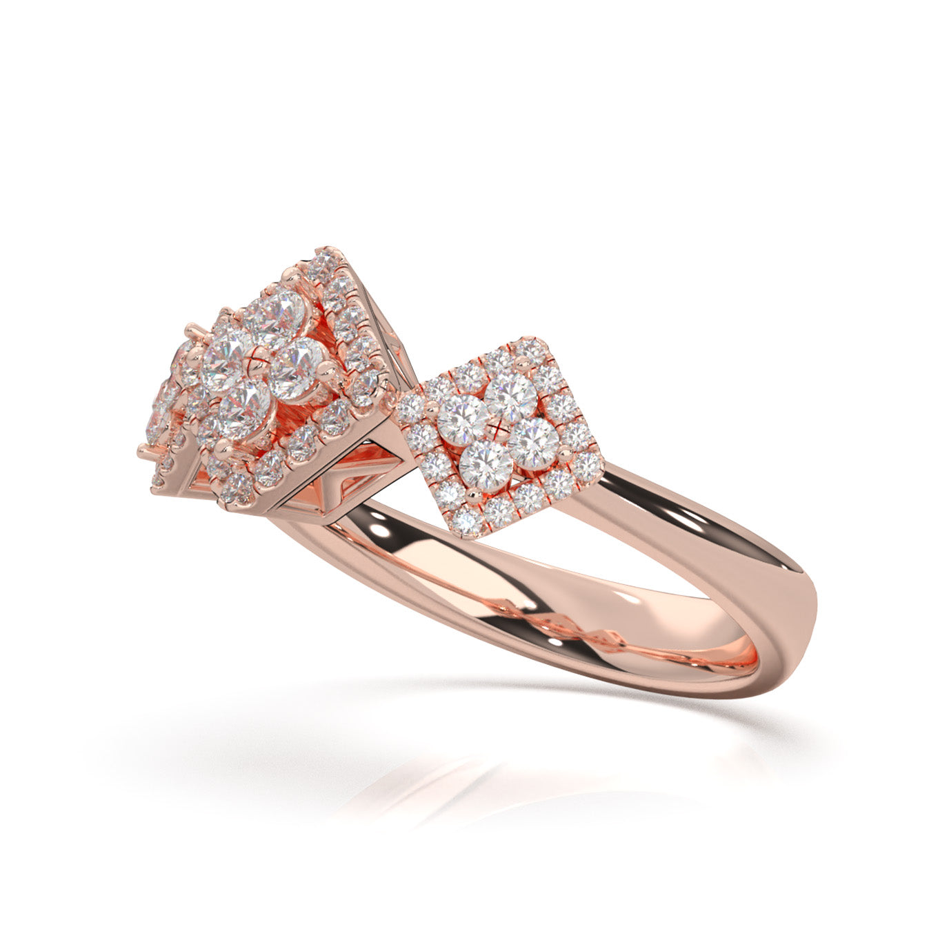 0.60 ct Moissanite Fancy Rings in 14k Rose Gold