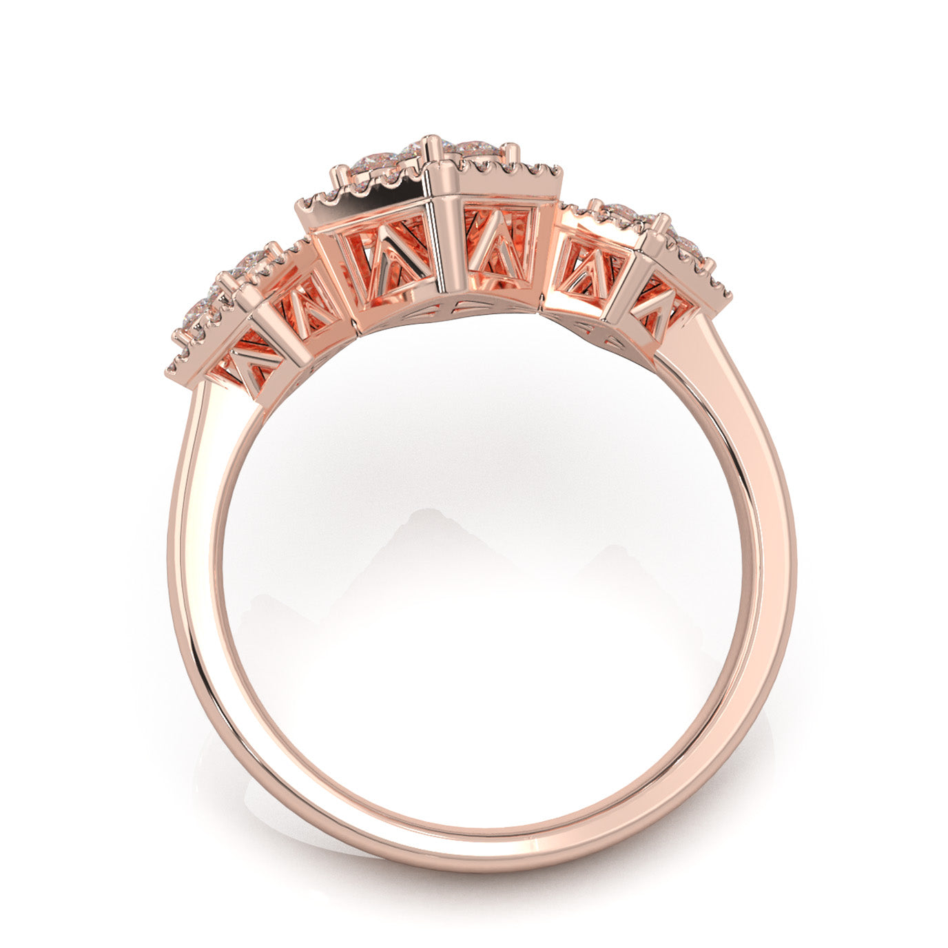0.60 ct Moissanite Fancy Rings in 10k Rose Gold