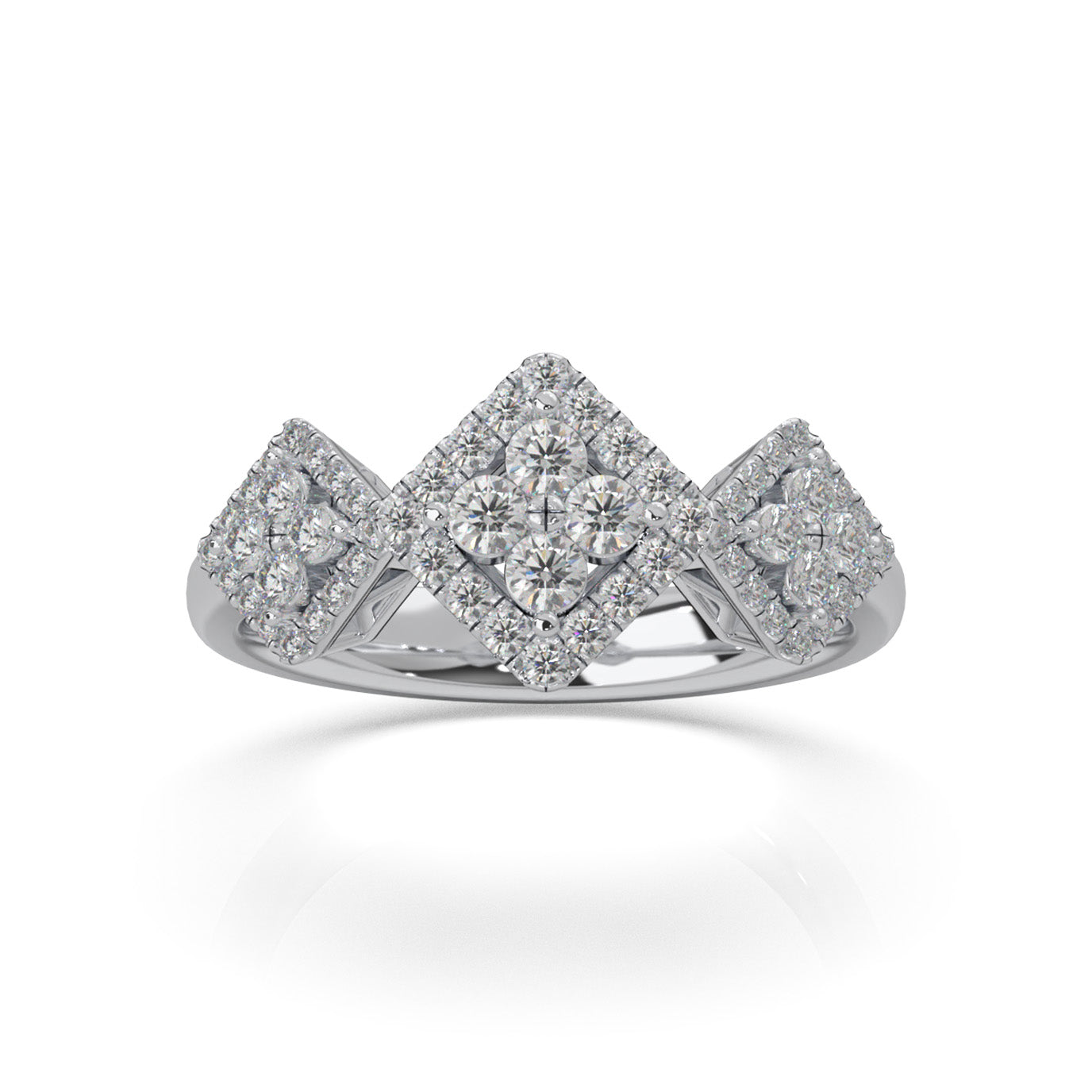 0.60 ct Natural Diamond Fancy Rings in 10k White Gold