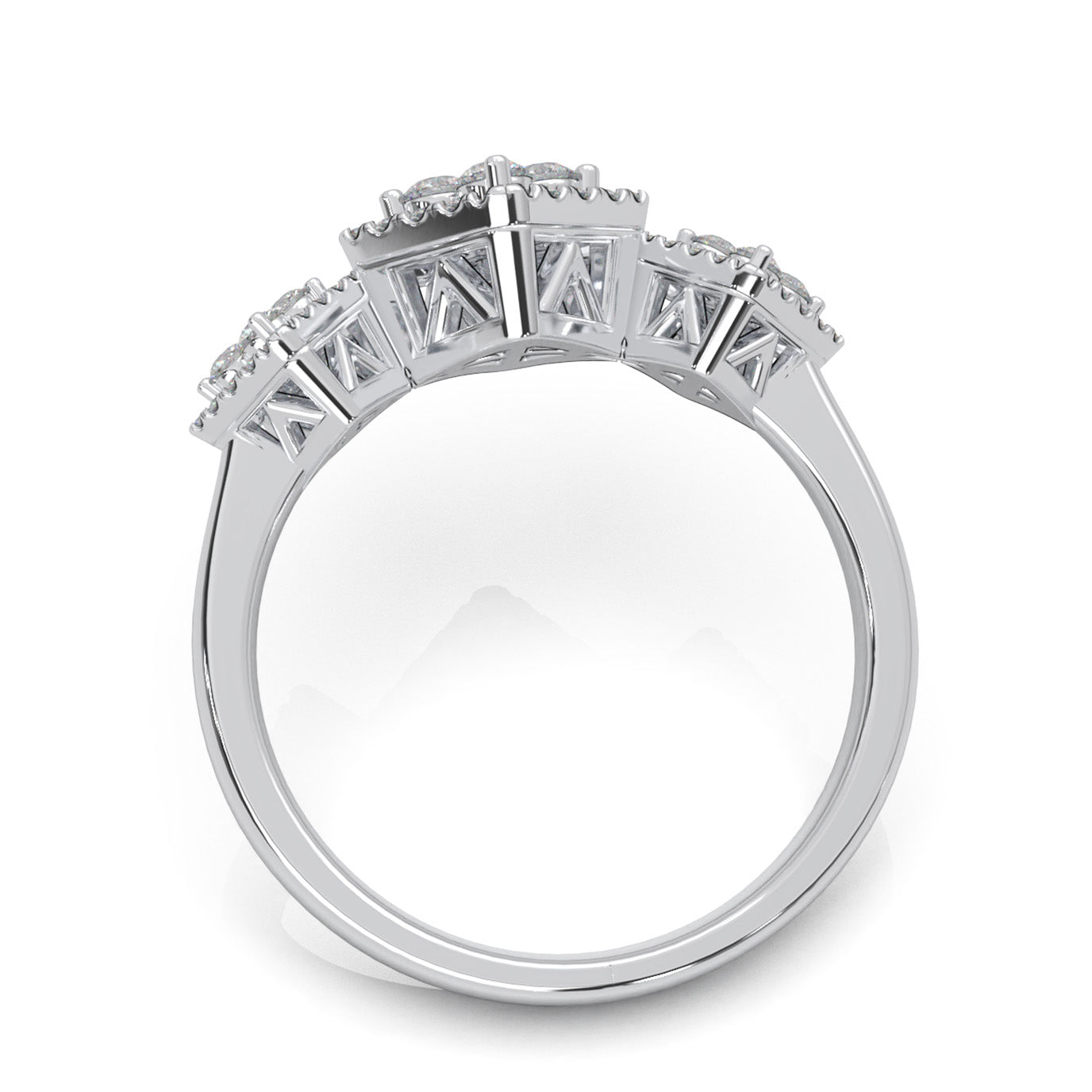 0.60 ct Moissanite Fancy Rings in 10k White Gold