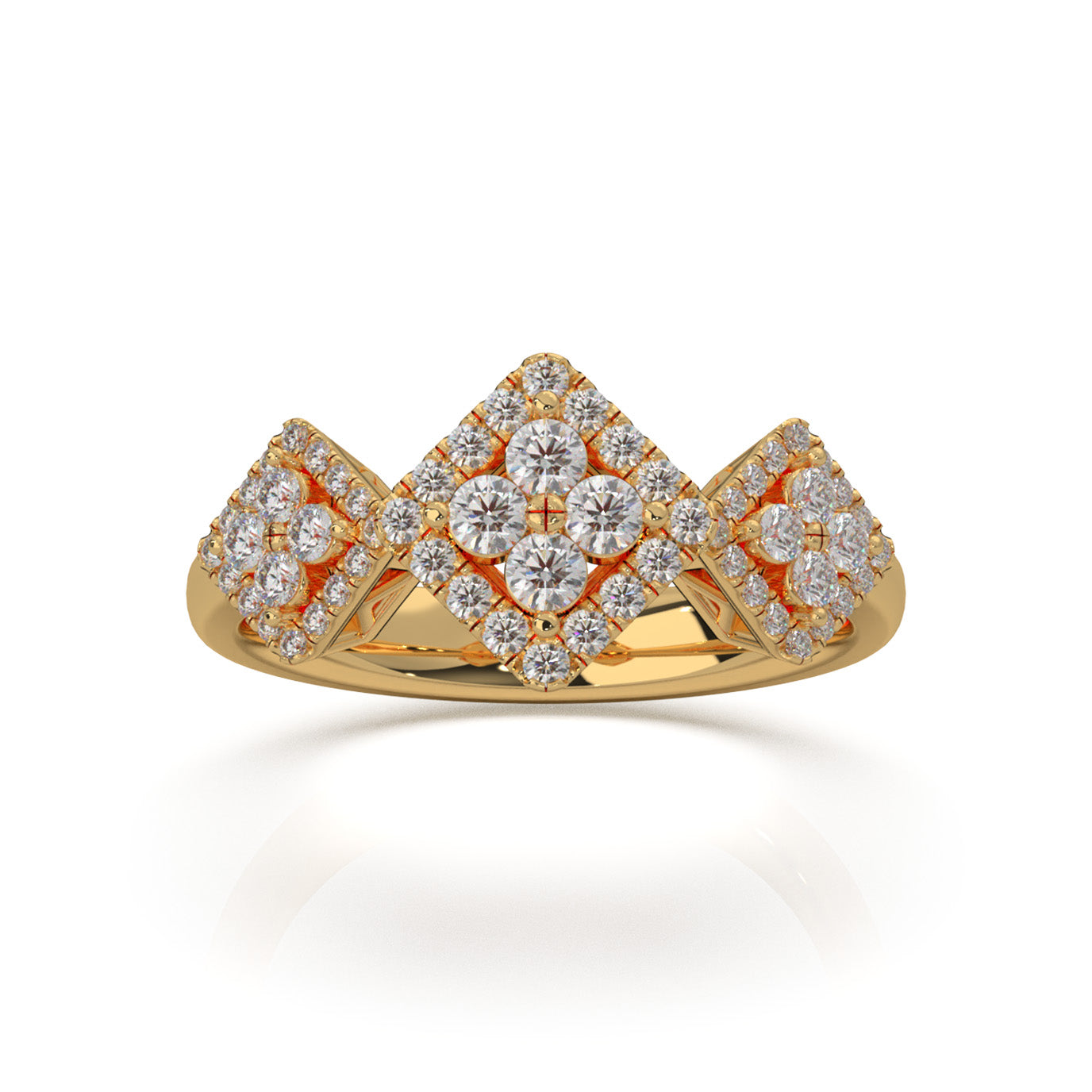 0.60 ct Natural Diamond Fancy Rings in 14k Yellow Gold