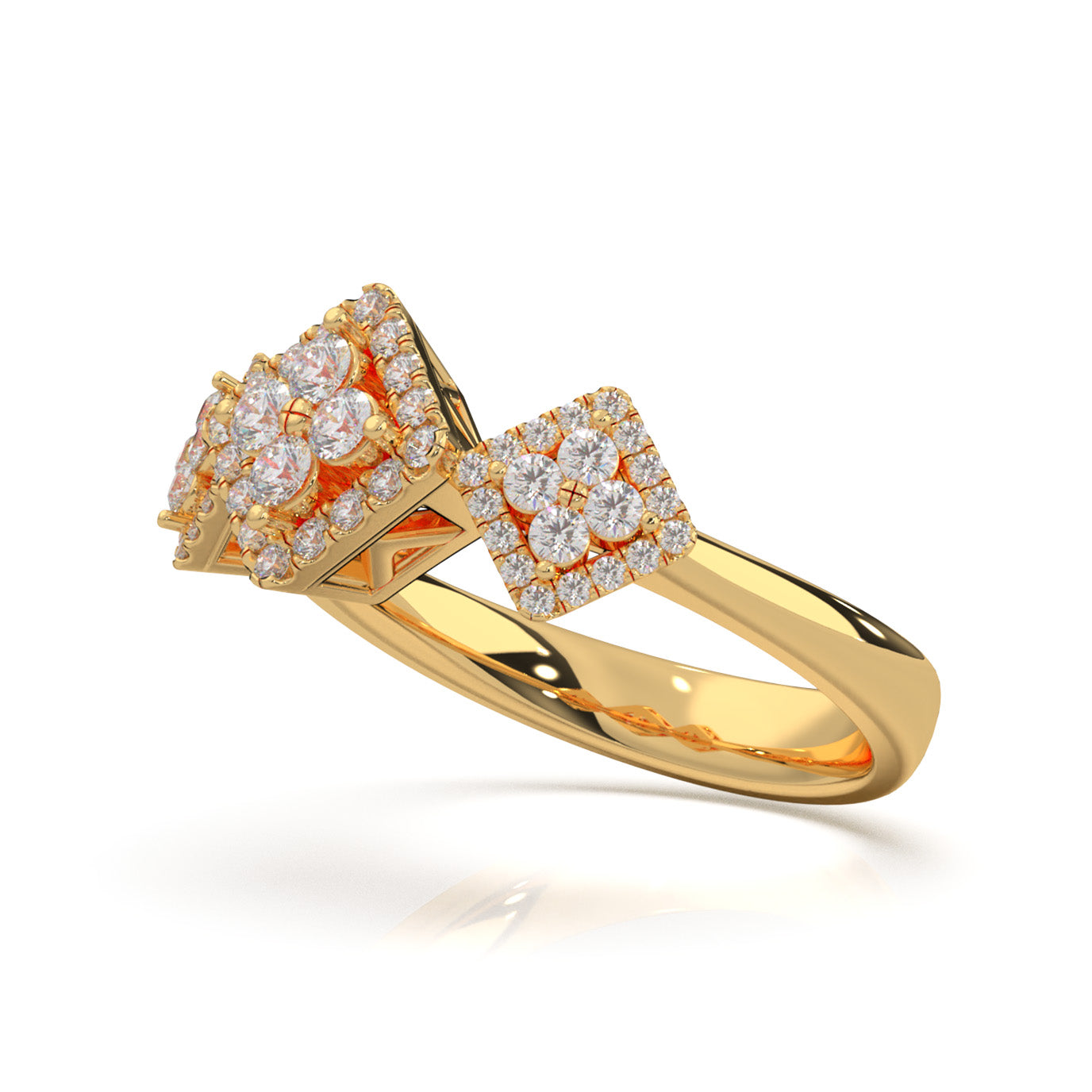 0.60 ct Natural Diamond Fancy Rings in 14k Yellow Gold