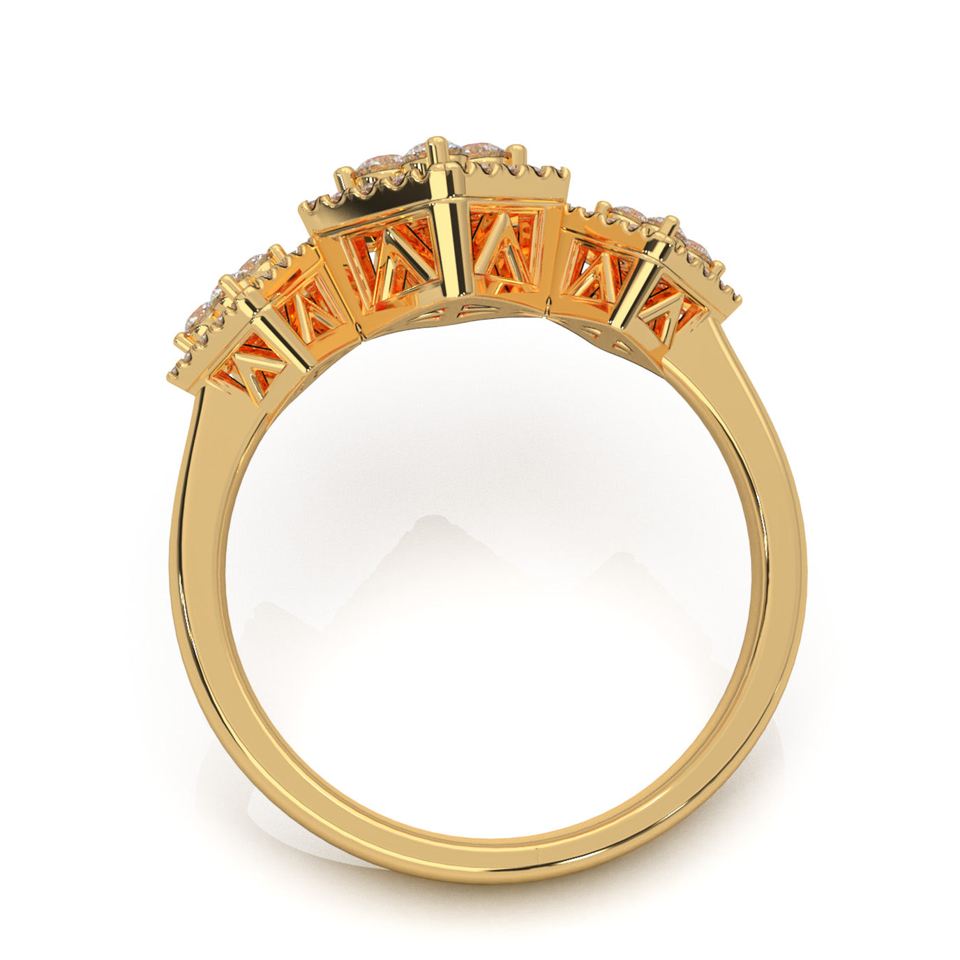 0.60 ct Natural Diamond Fancy Rings in 14k Yellow Gold