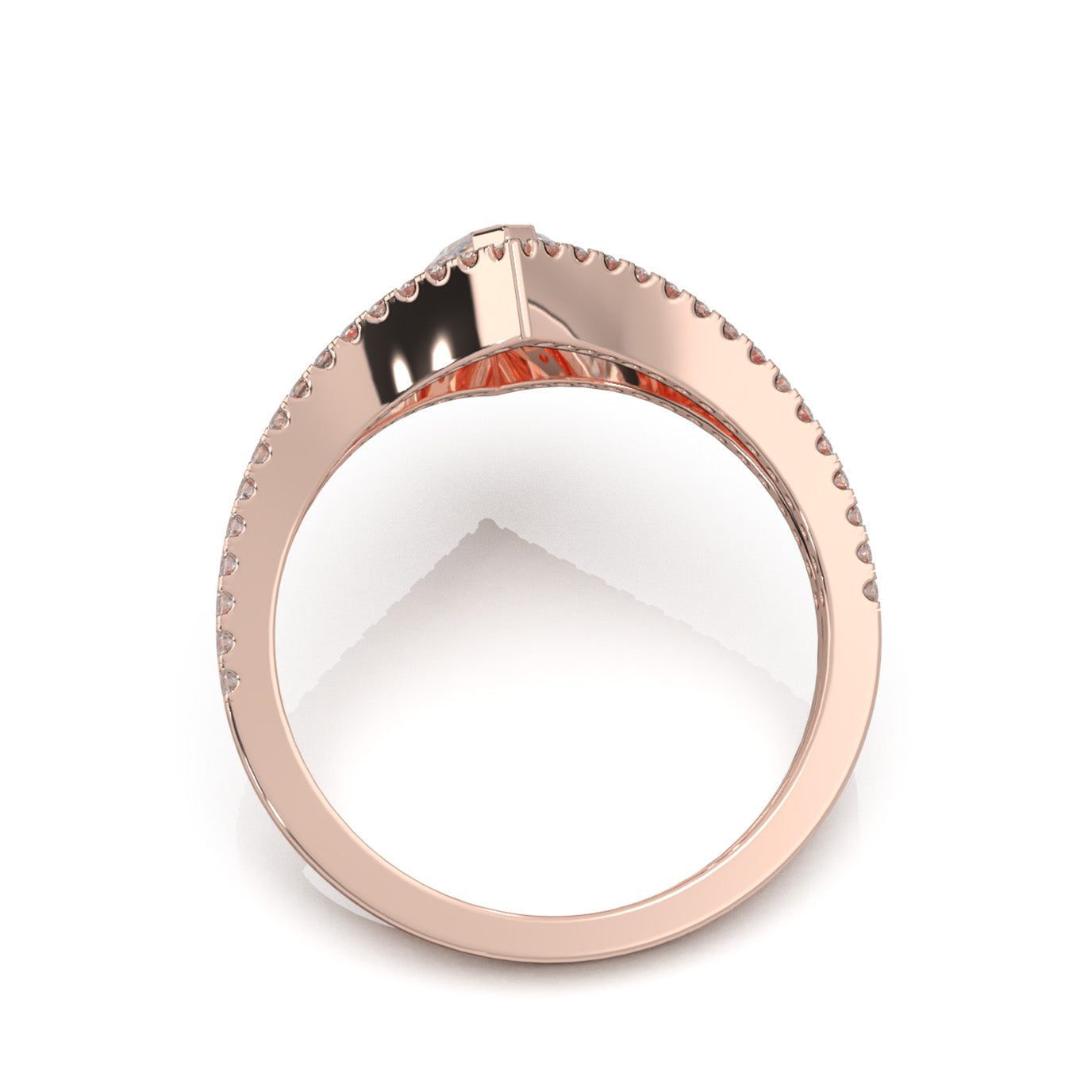 1.20 ct Natural Diamond Fancy Rings in 14k Rose Gold