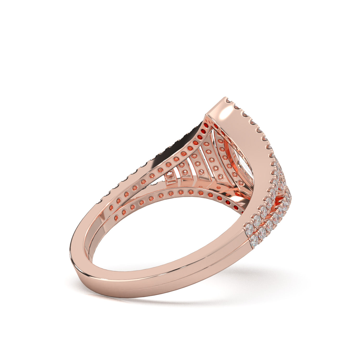 1.20 ct Moissanite Fancy Rings in 14k Rose Gold