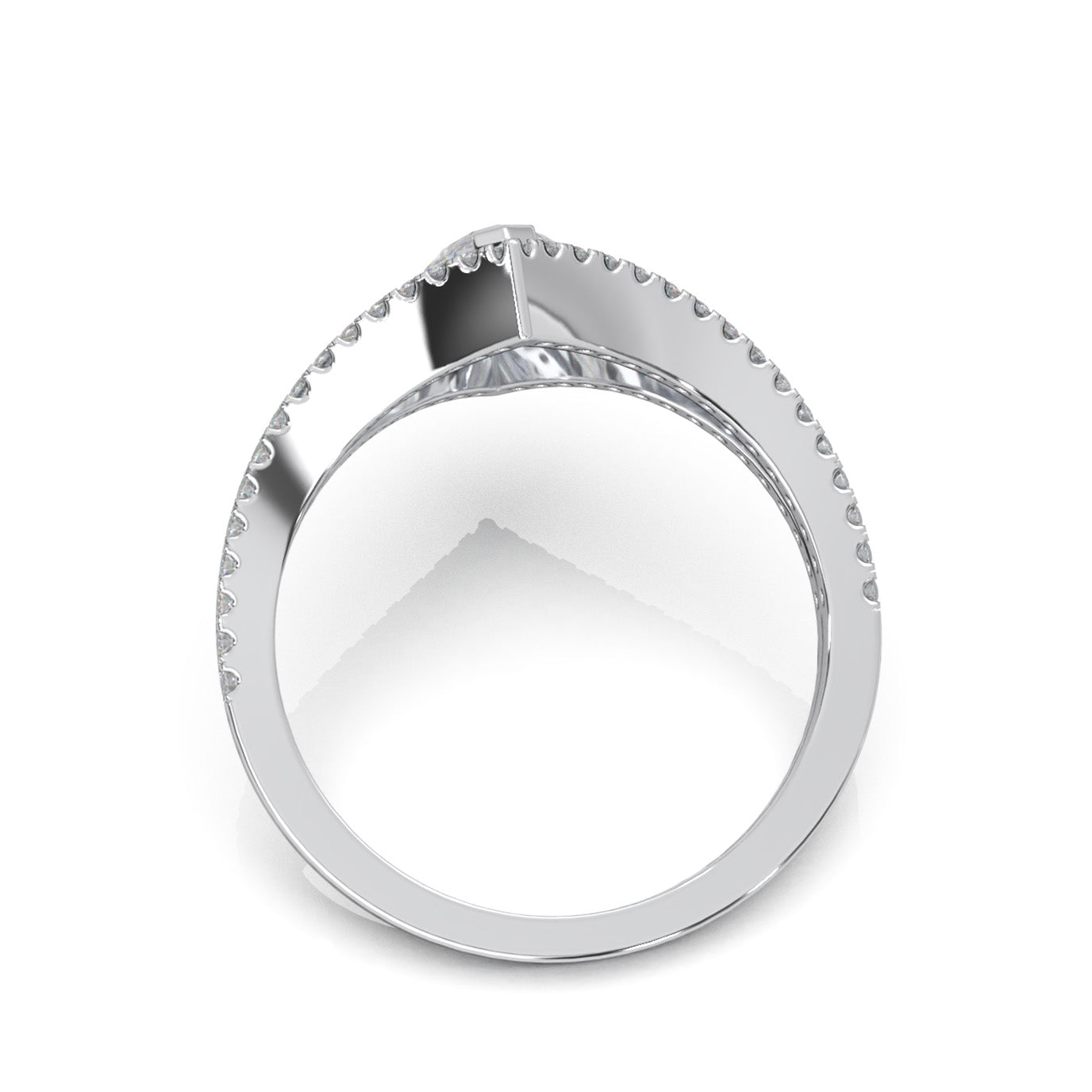 1.20 ct Natural Diamond Fancy Rings in 14k White Gold