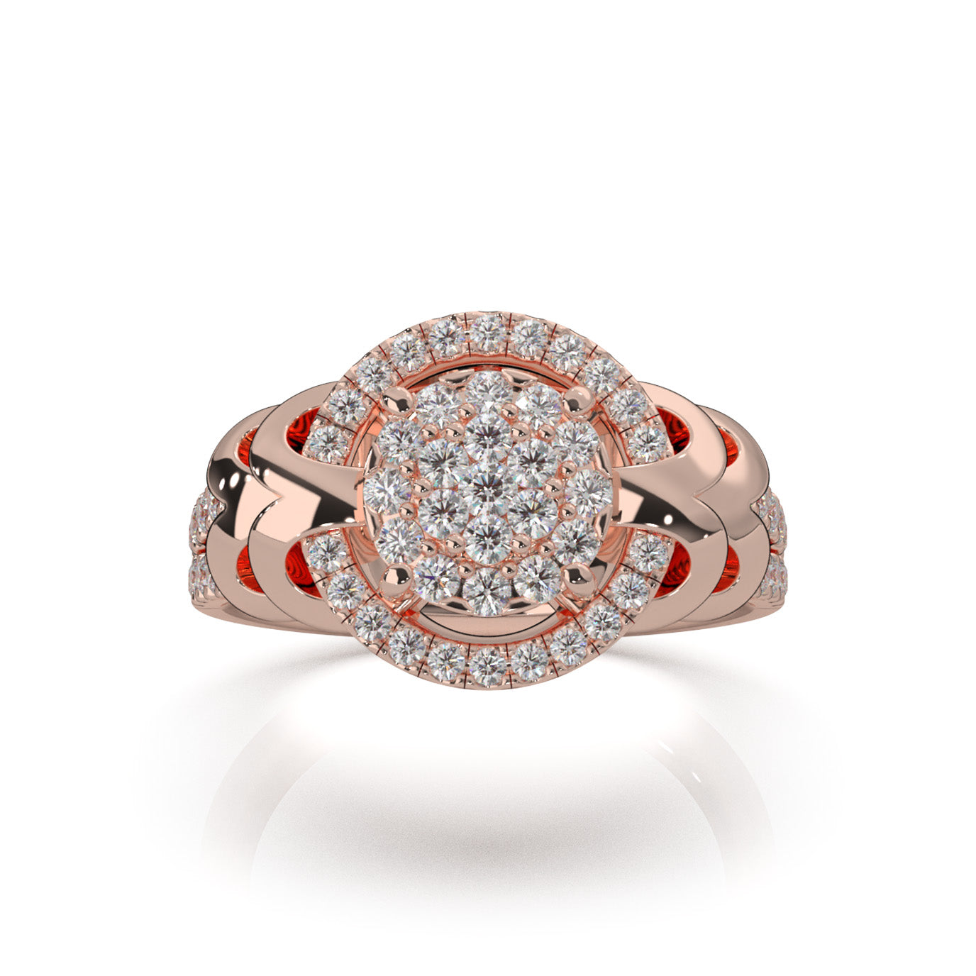 0.90 ct Moissanite Engagement Rings in 14k Rose Gold