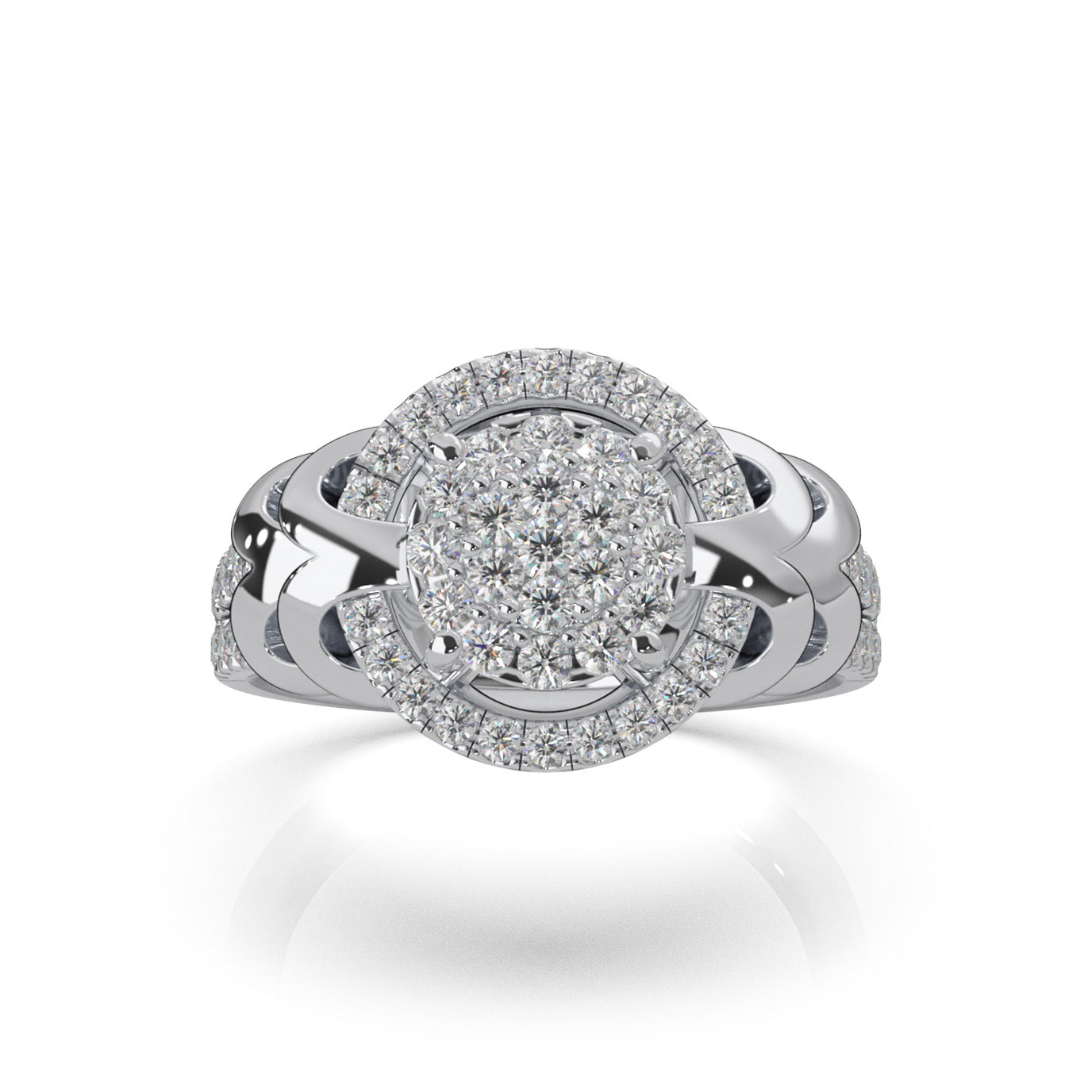 0.90 ct Lab Grown Diamond Engagement Rings in 14k White Gold