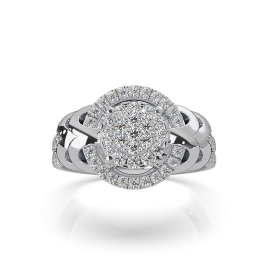 0.90 ct Moissanite Engagement Rings in 14k White Gold