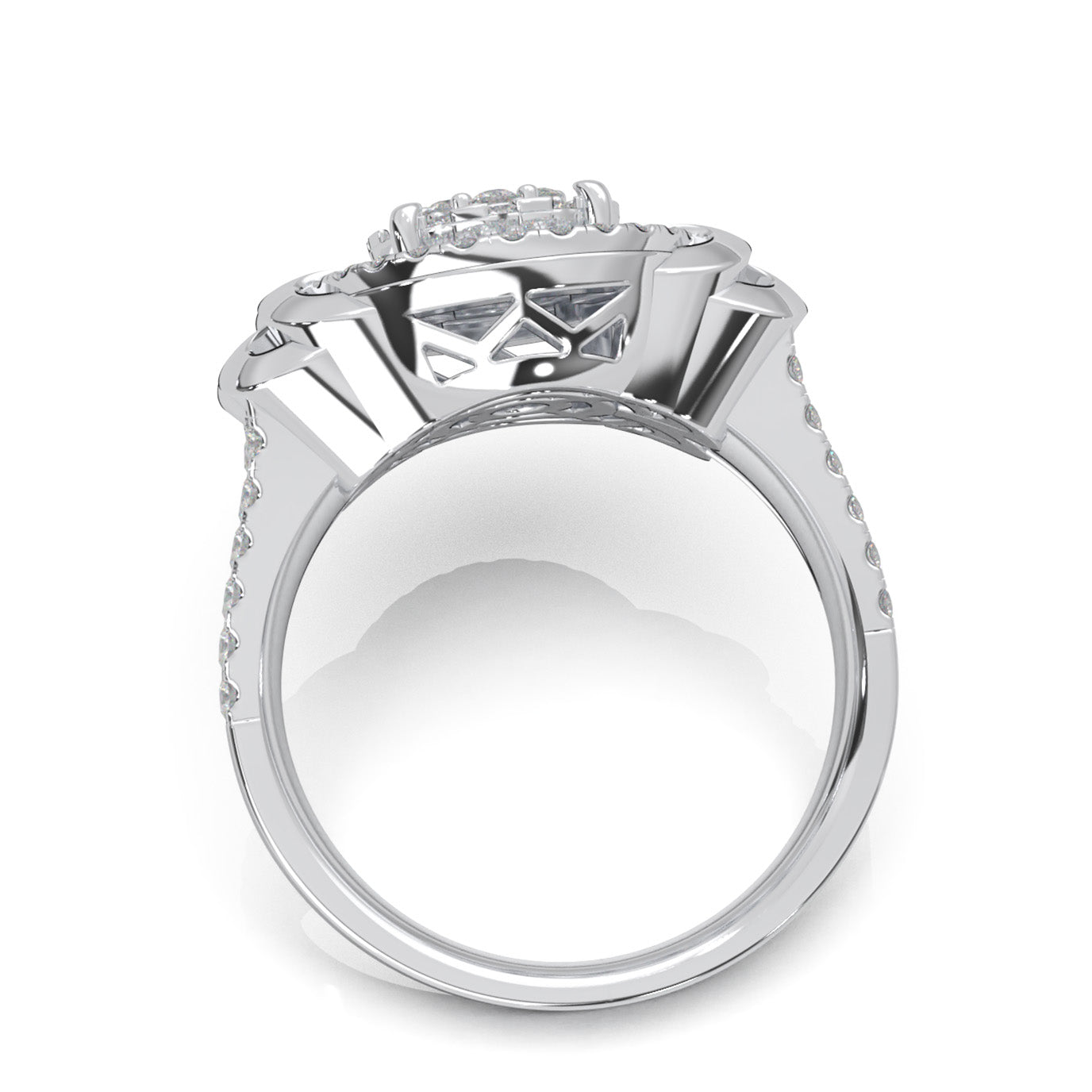 0.90 ct Moissanite Engagement Rings in 10k White Gold